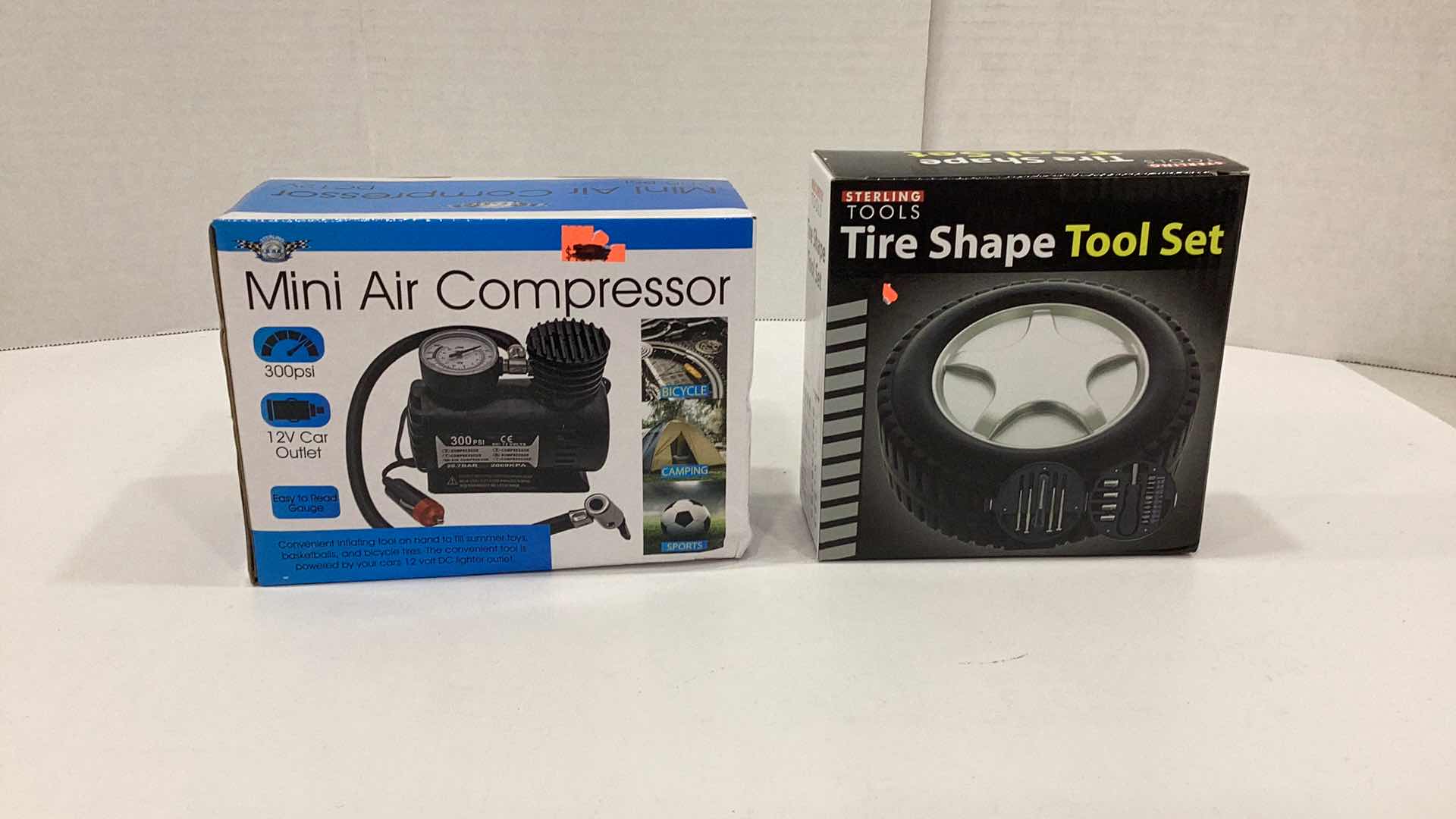 Photo 1 of 2 PCS TIRE TOOL SET AND AIR COMPRESSOR