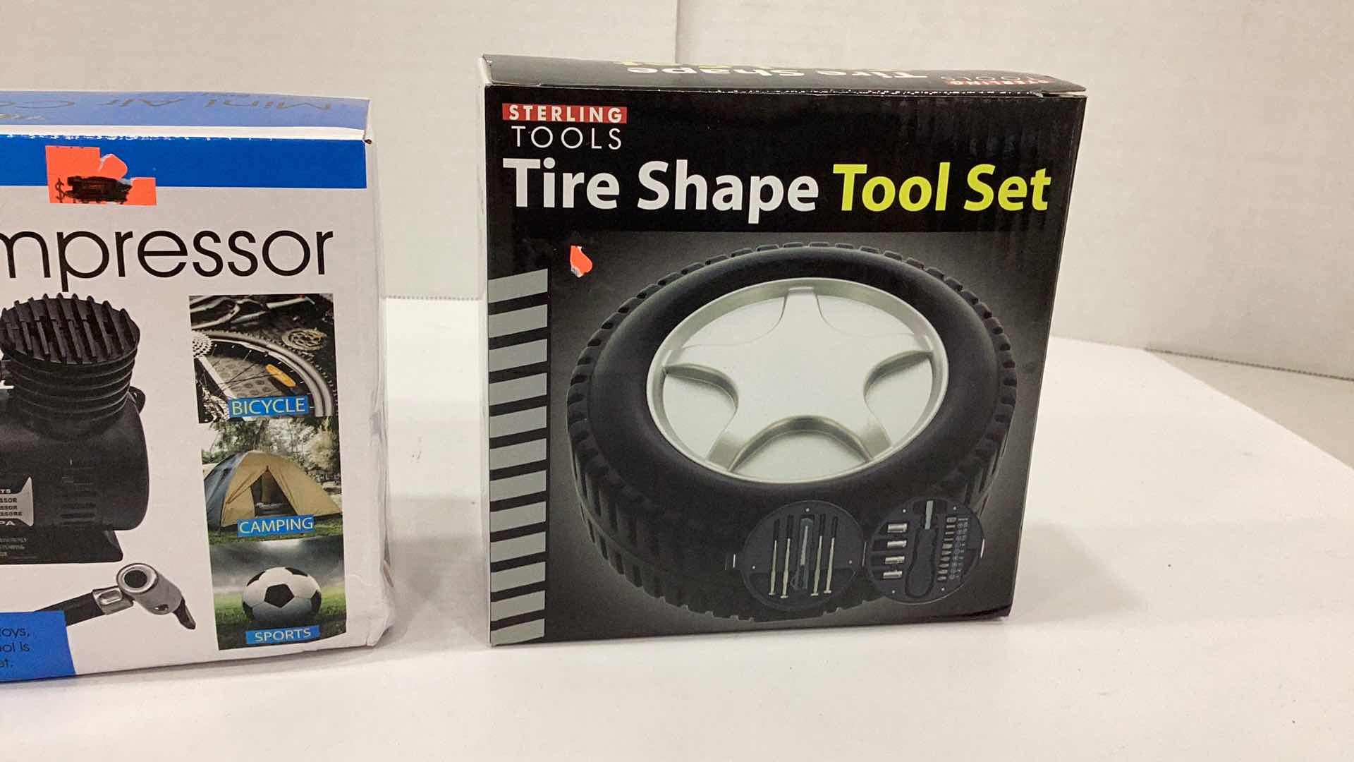 Photo 1 of 2 PCS TIRE TOOL SET AND AIR COMPRESSOR