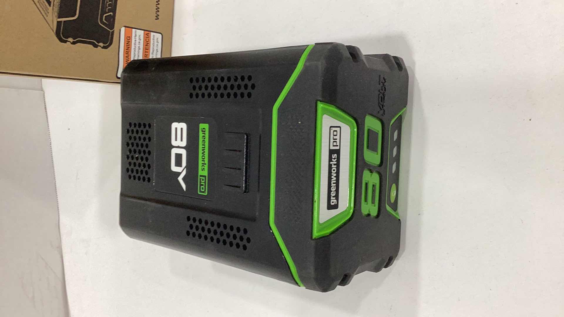 Photo 2 of GREENWORKS 80 VOLT BATTERY