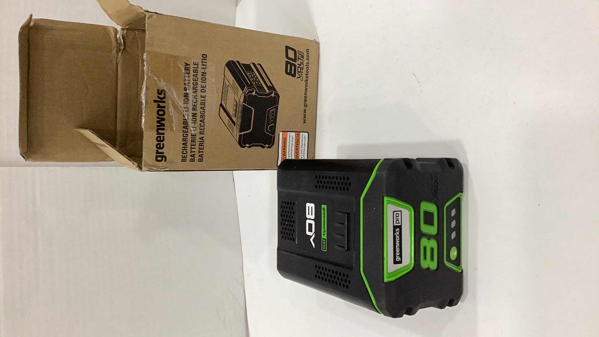 Photo 1 of GREENWORKS 80 VOLT BATTERY