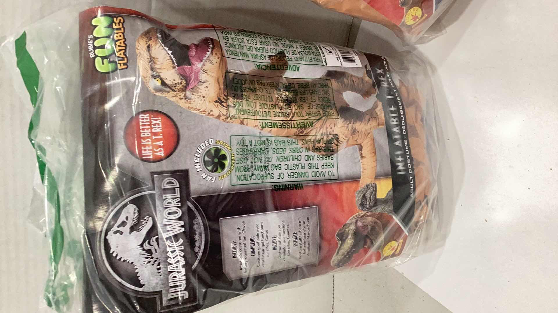 Photo 1 of 2 DINOSAUR JURASSIC  WORLD HALLOWEEN ADULT SIZE COSTUMES