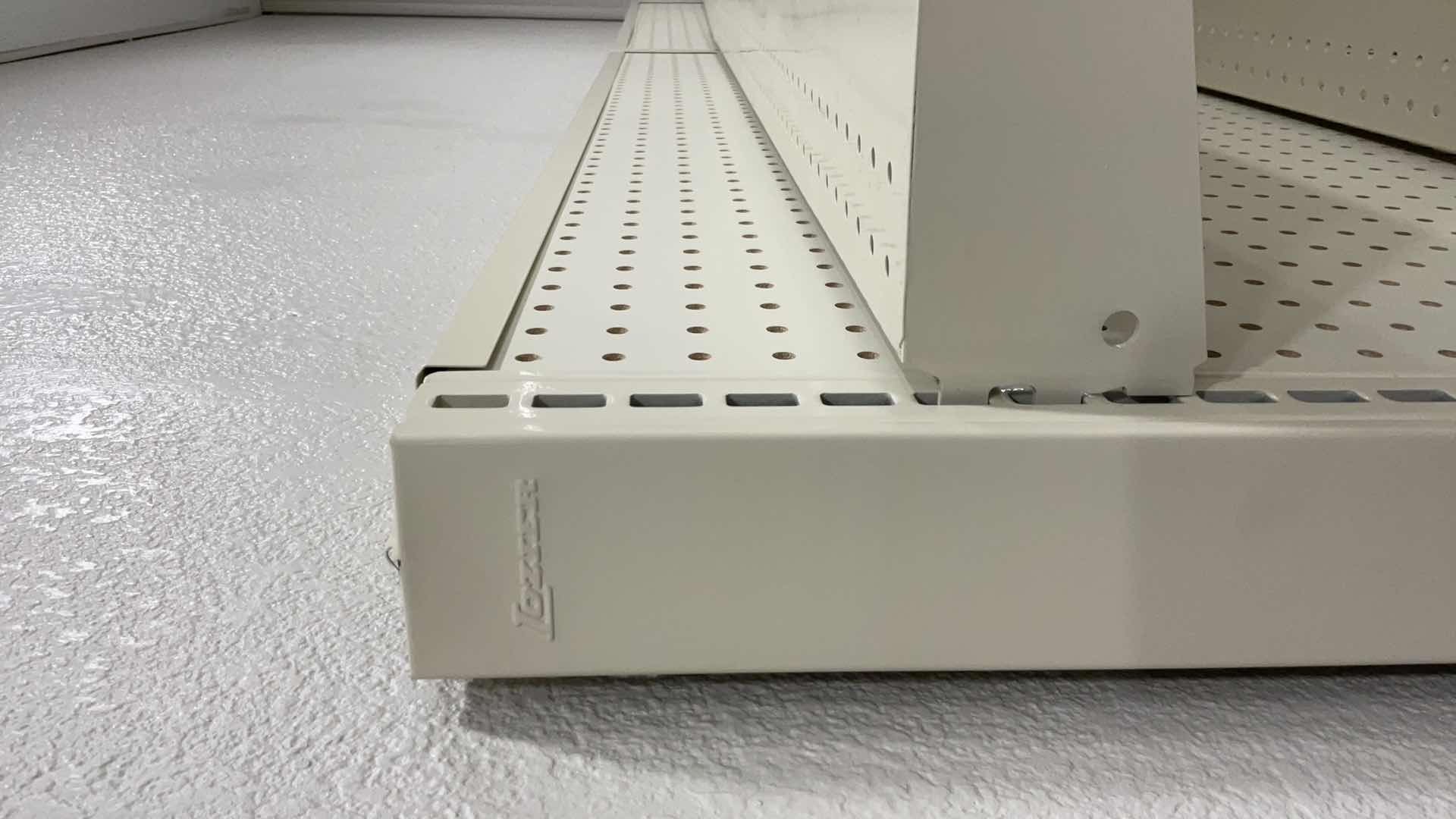 Photo 1 of $ LOZIER METAL AND WOOD SHELVING UNIT 96” X 19” H 72”