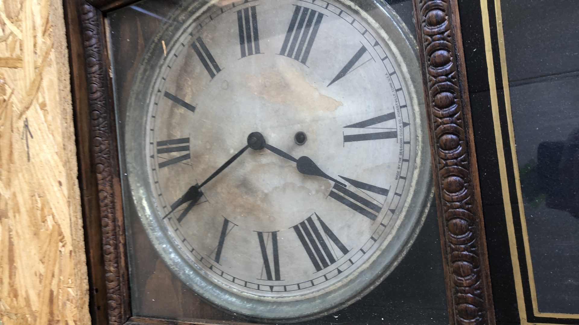 Photo 2 of ANTIQUE CLOCK 29” X 16”