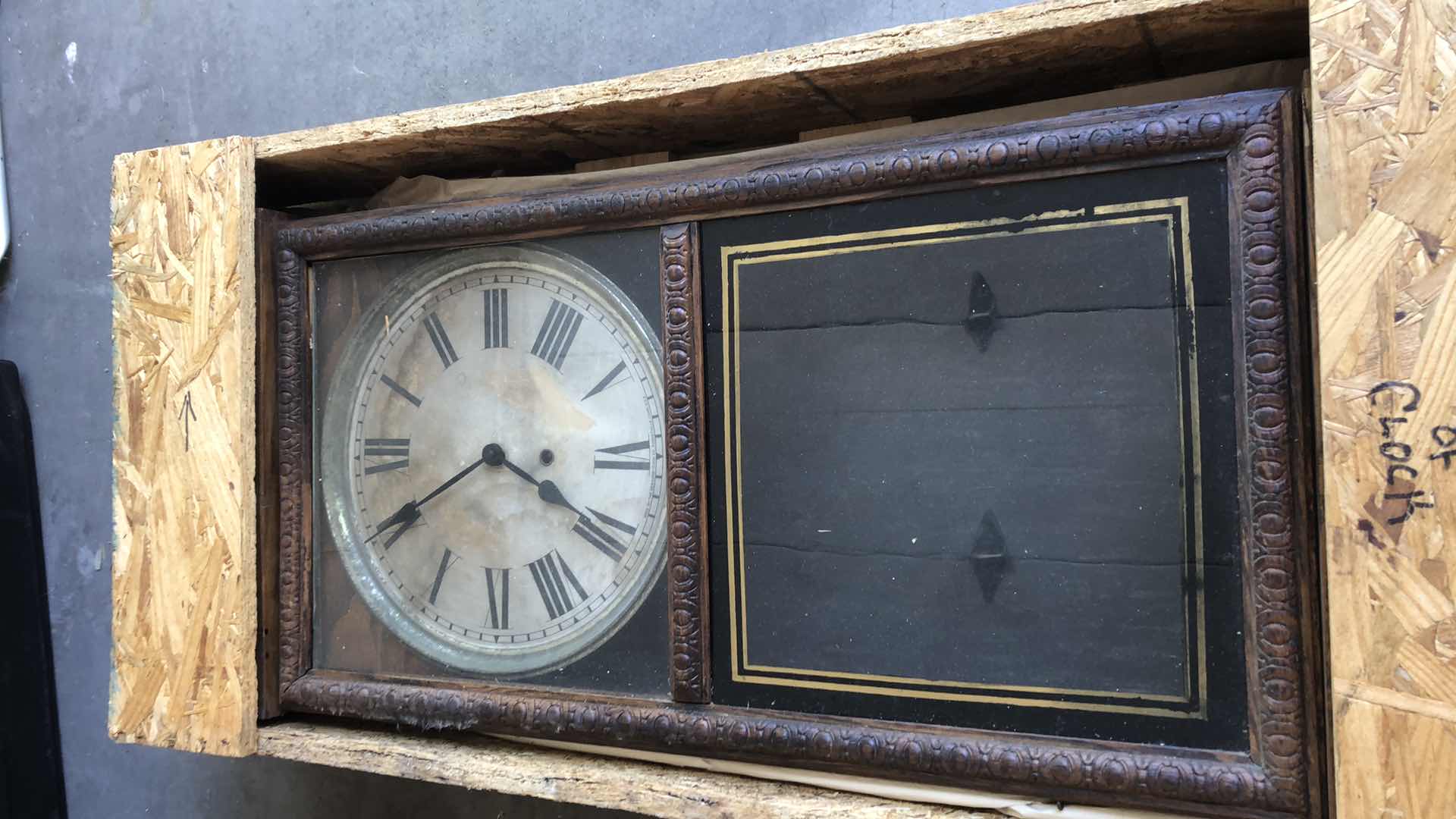 Photo 1 of ANTIQUE CLOCK 29” X 16”