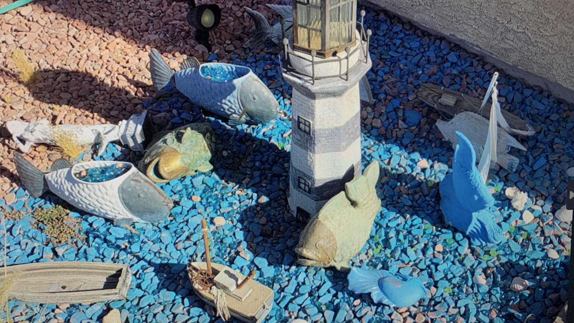 Photo 1 of BACKYARD DECOR KOI AND LIGHT HOUSE