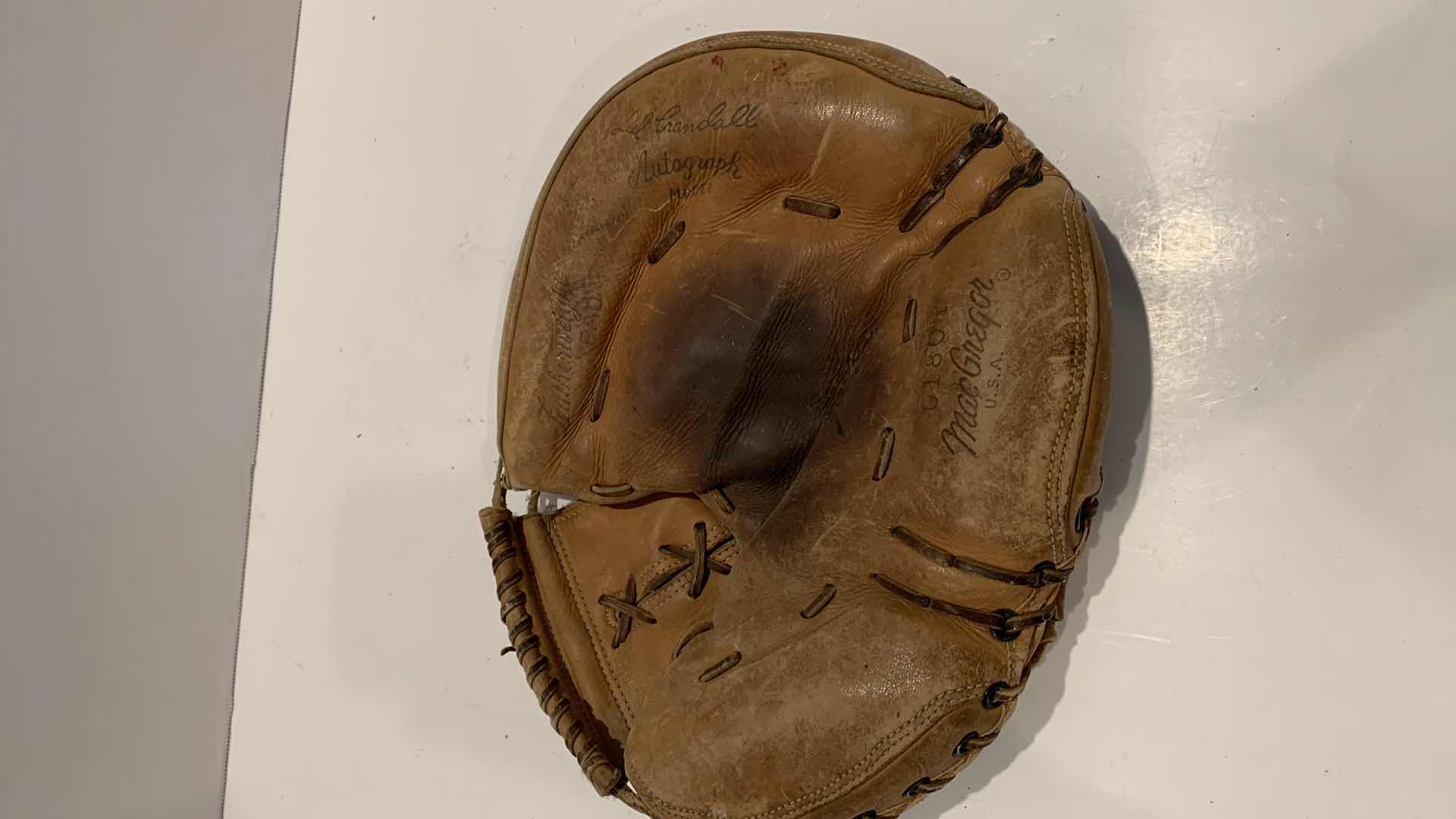 Photo 1 of BASEBALL VINTAGE WILSON CATCHERS MASK AND MACGREGOR DEL CRANDALL MITT