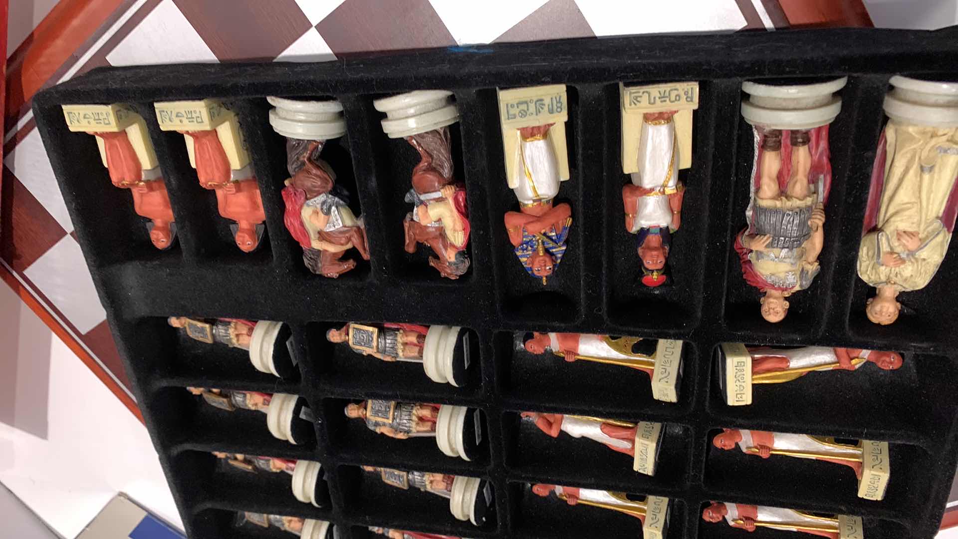 Photo 1 of PAIR OF CHESS SETS GLASS AND ANCIENT EGYPTIAN PIECES