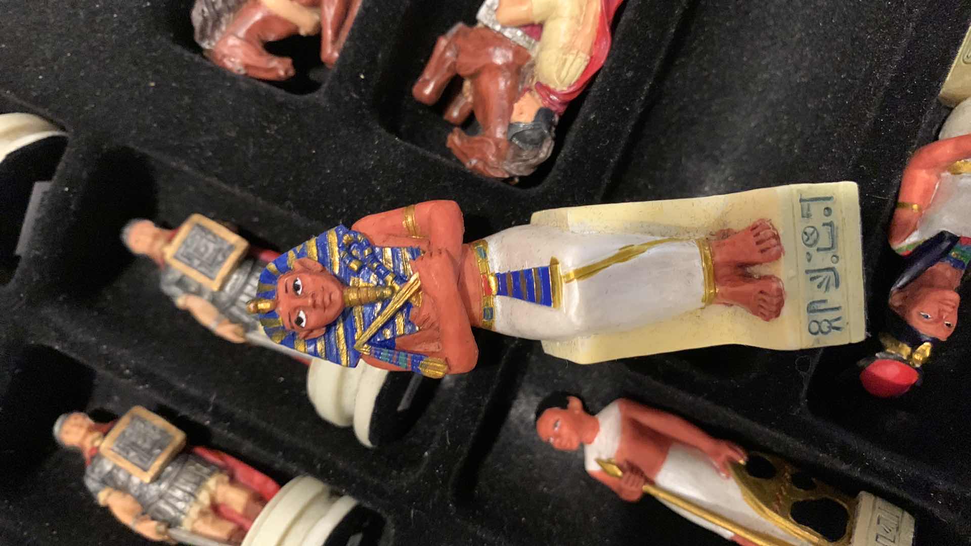 Photo 1 of PAIR OF CHESS SETS GLASS AND ANCIENT EGYPTIAN PIECES