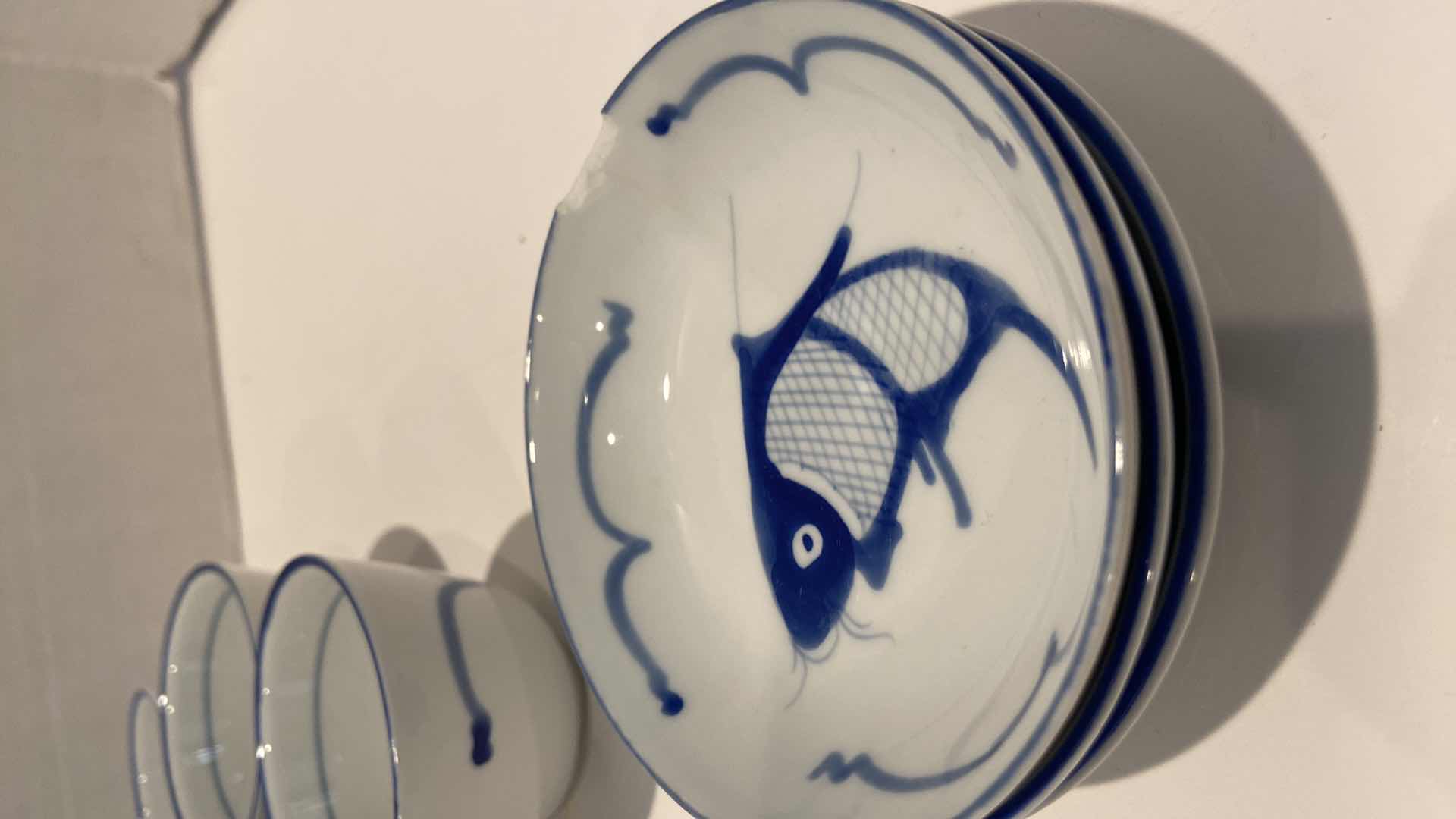 Photo 1 of CHINESE BLUE KOI DINNERWARE SET