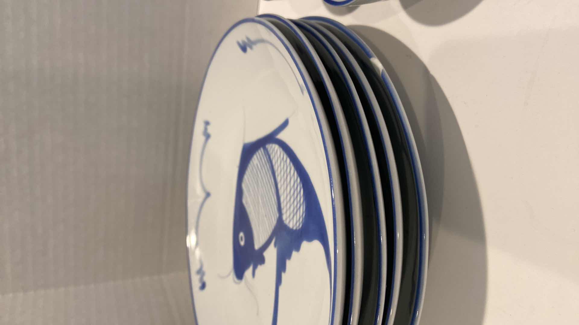 Photo 1 of CHINESE BLUE KOI DINNERWARE SET
