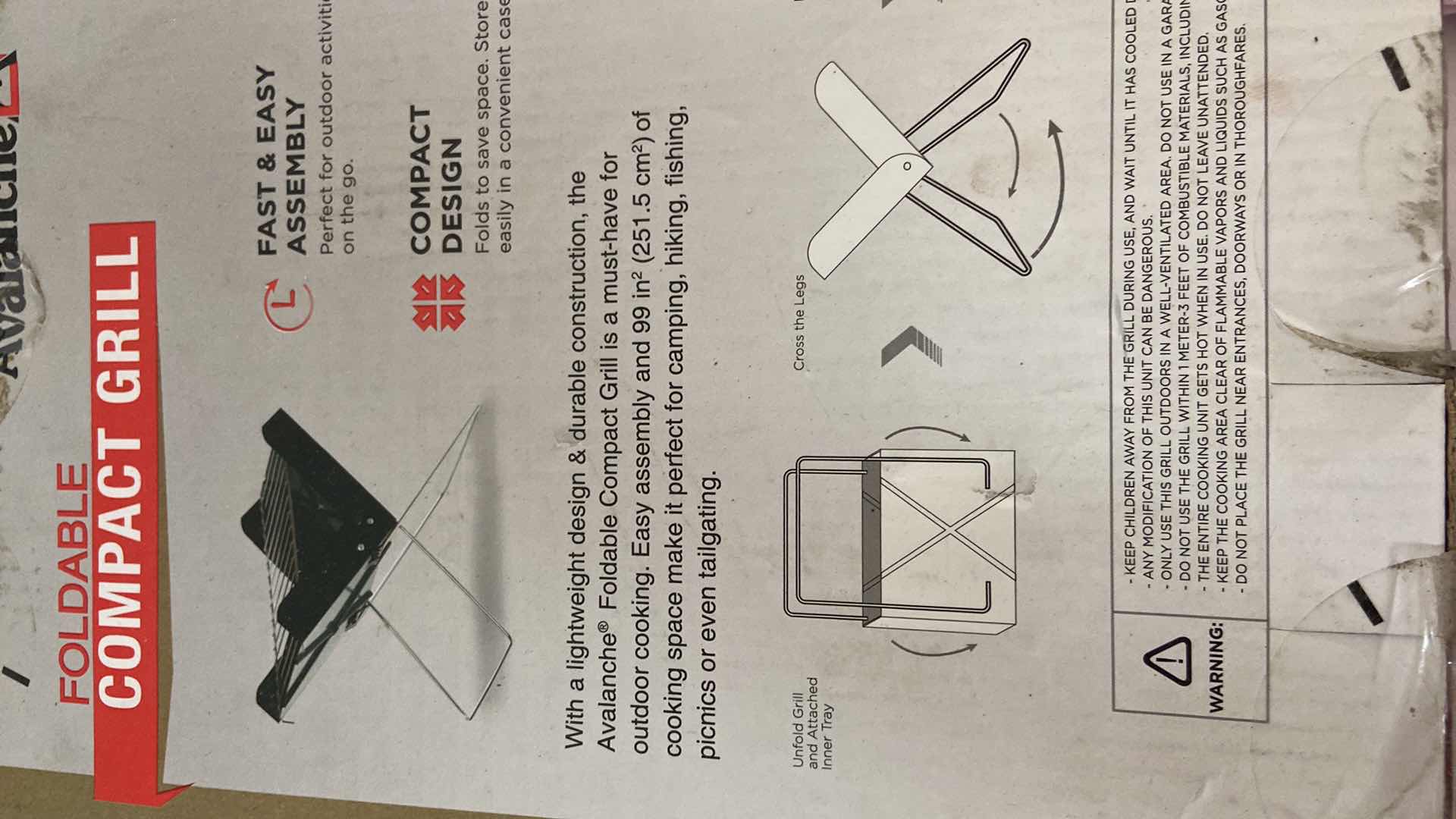 Photo 1 of AVALANCHE FOLDABLE BARBECUE CHARCOAL GRILL PORTABLE OUTDOOR COOKING