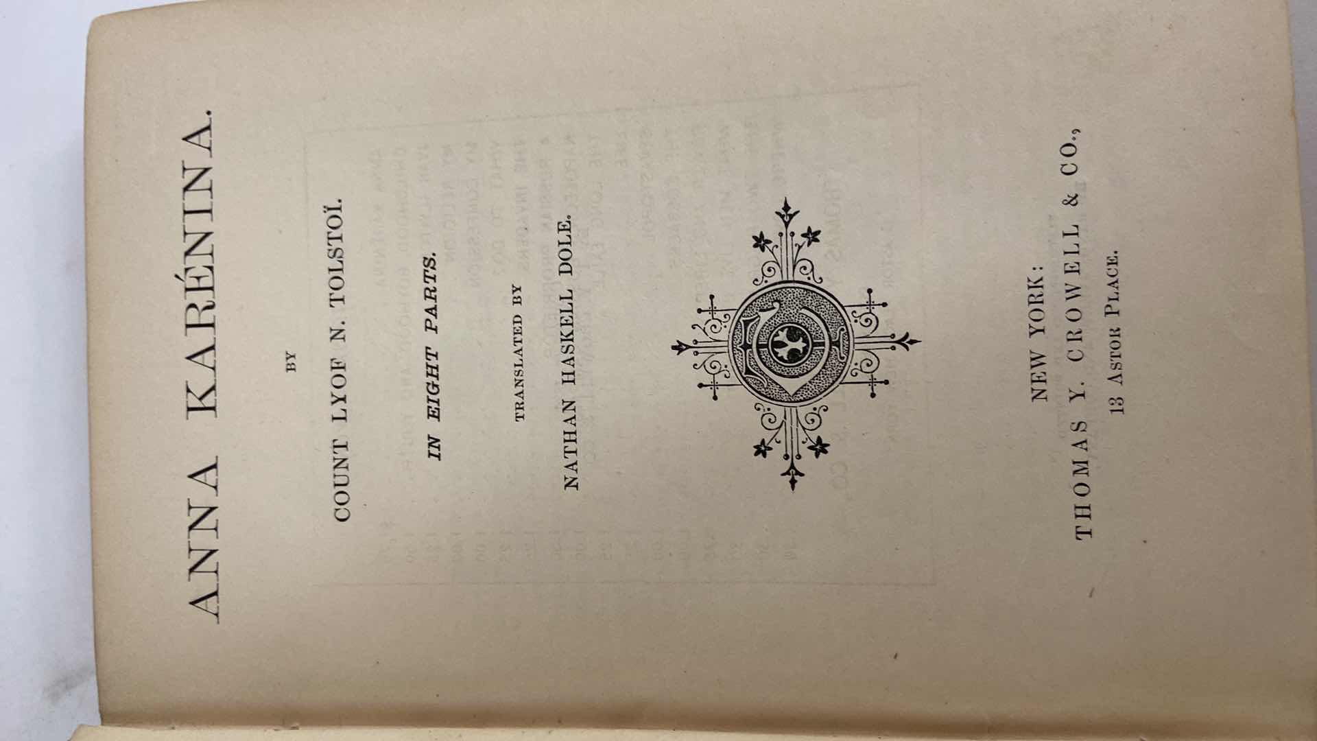 Photo 1 of ANNA KARÉNINA COUNT LYOF N. TOLSTOI 1886