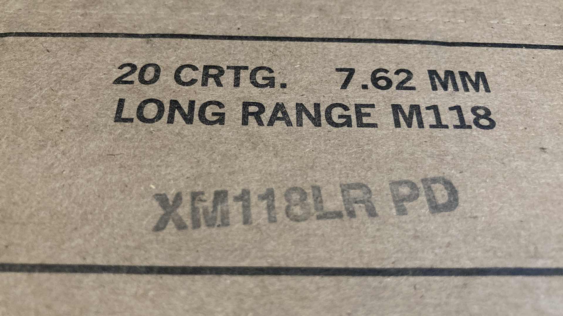 Photo 1 of 7.62MM LONG RANGE M118 XM118LR PD AMMO (40)