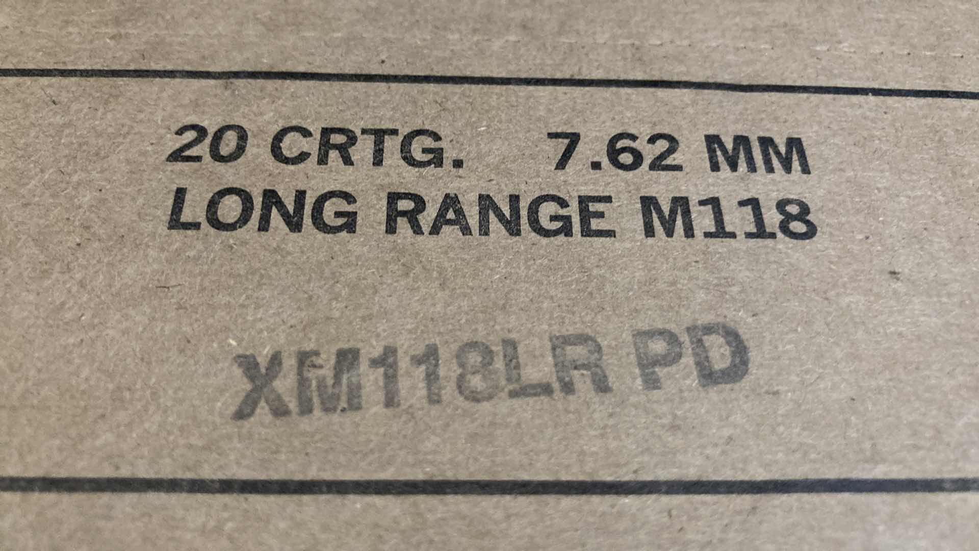 Photo 1 of 7.62MM LONG RANGE M118 XM118LR PD AMMO (40)