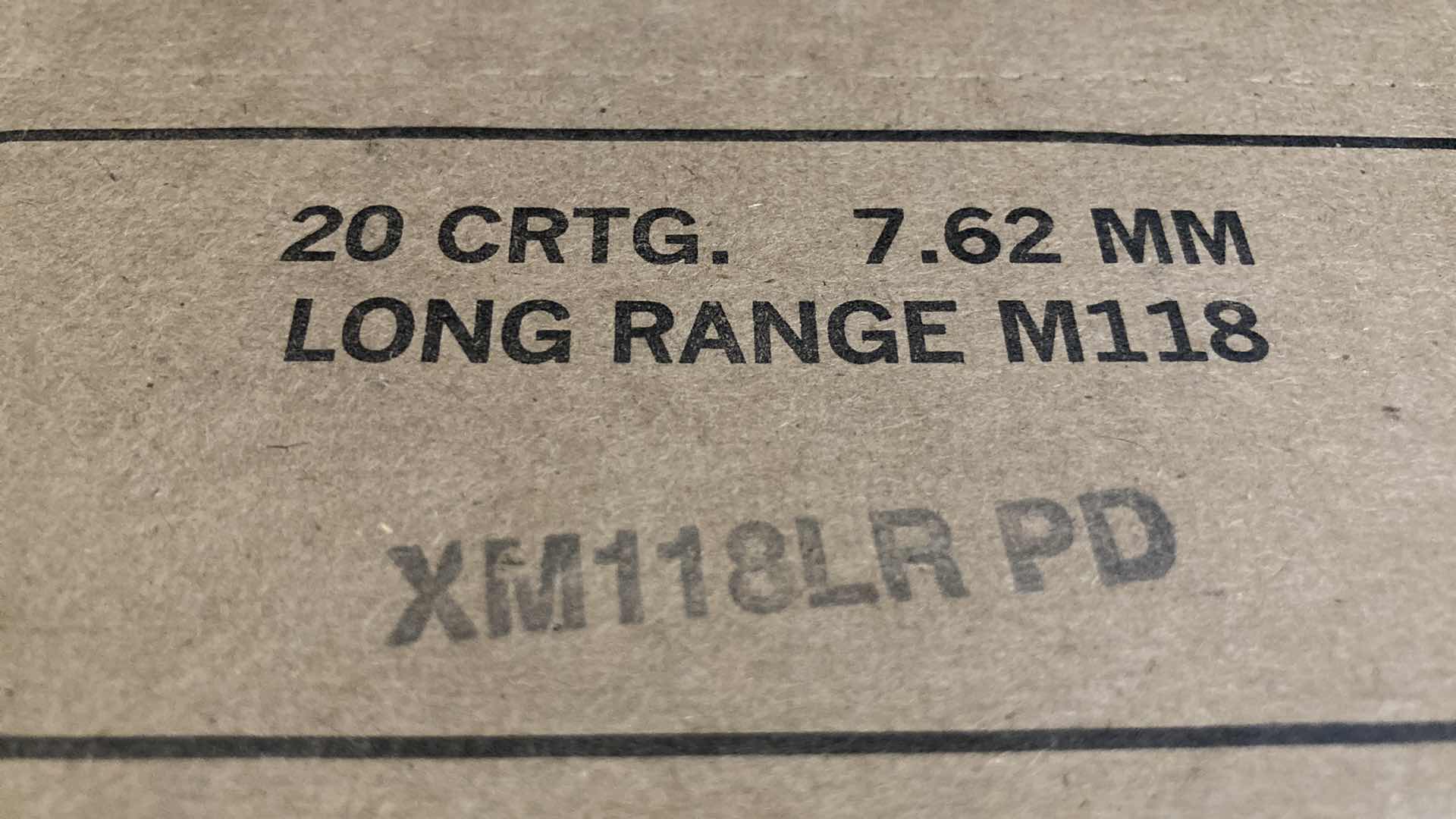 Photo 1 of 7.62MM LONG RANGE M118 XM118LR PD AMMO (40)