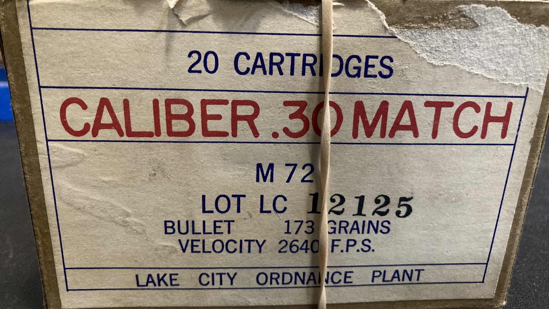 Photo 1 of LAKE CITY ORDNANCE PLANT FRANK FORD ARSENAL 30 MATCH AMMO (32)