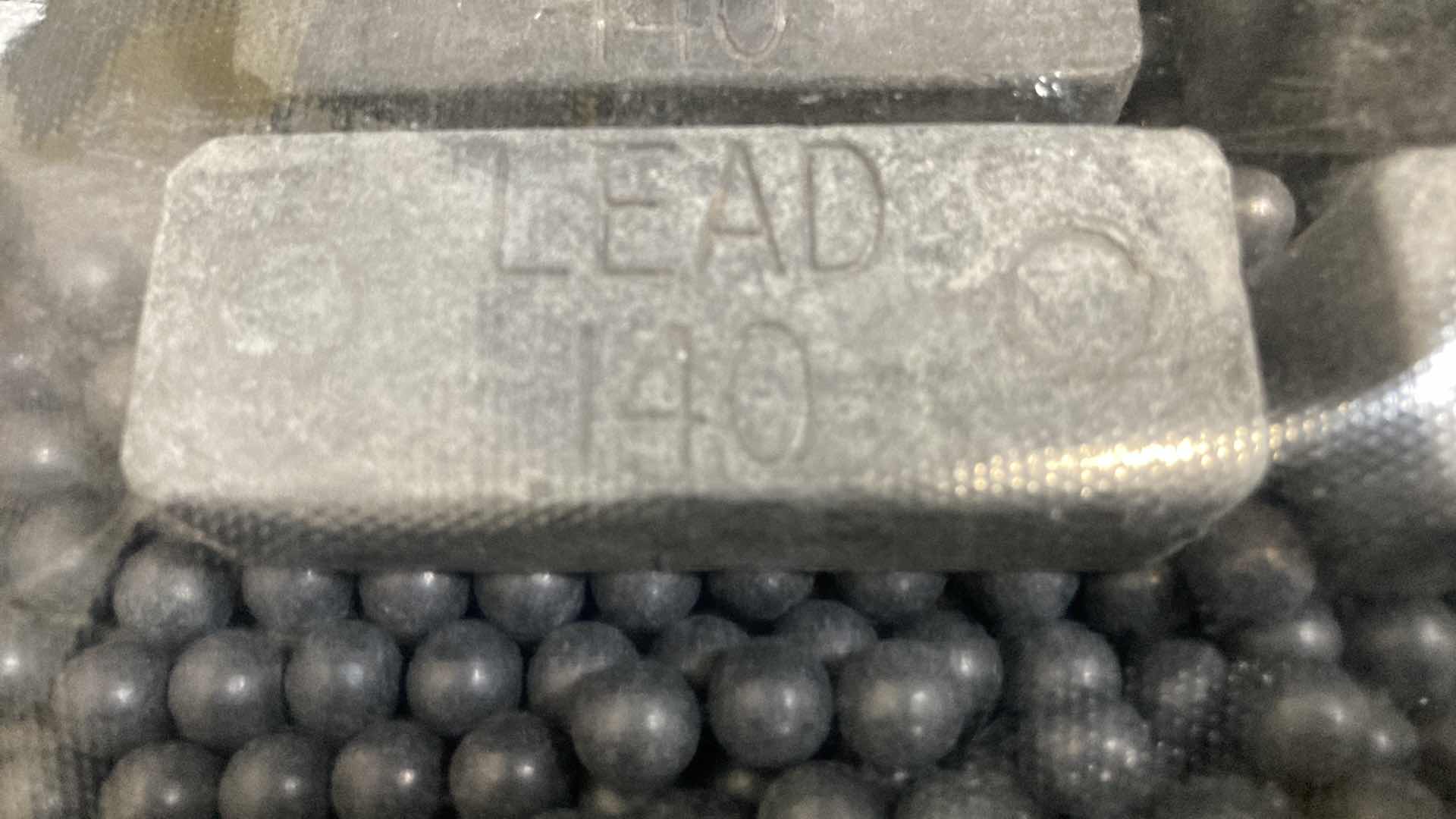 Photo 1 of 140 LEAD INGOTS (4) W LEAD BALLS