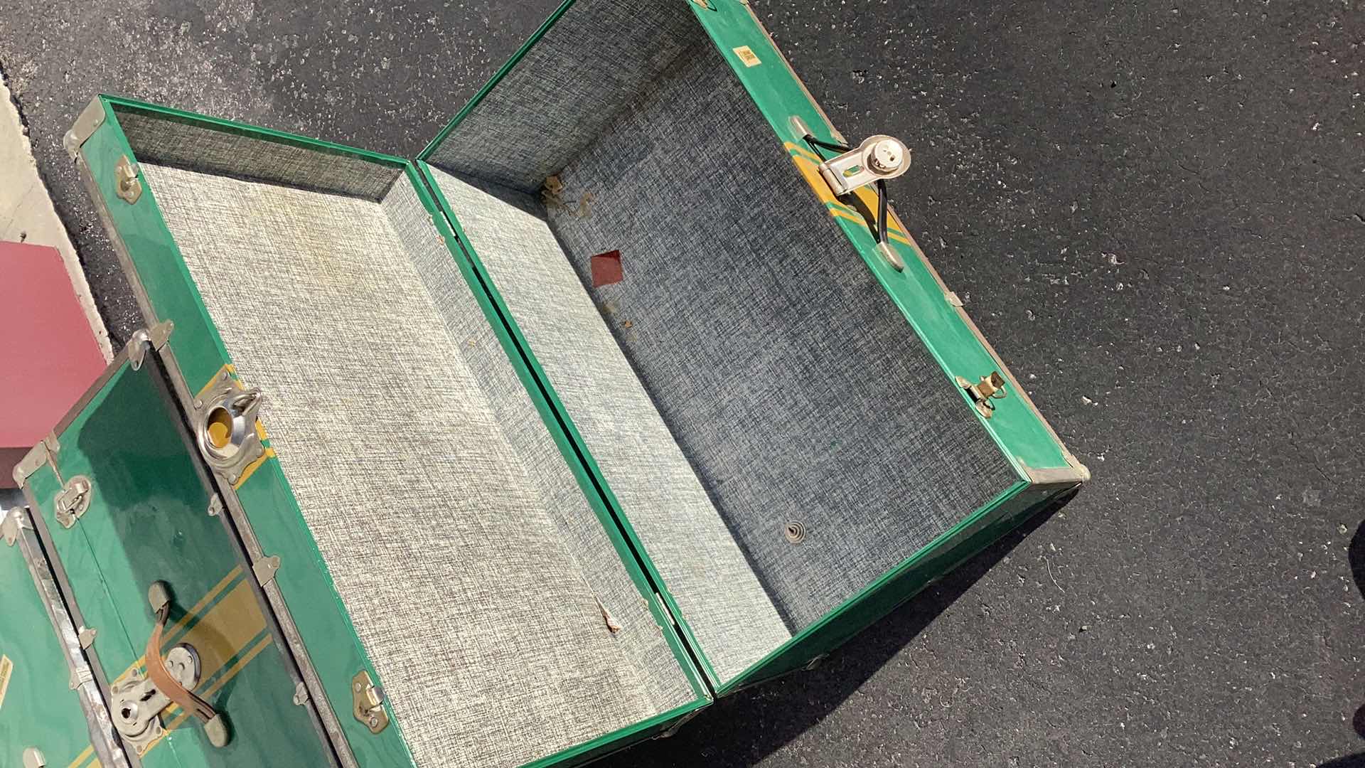 Photo 1 of 3-GREEN METAL STORAGE CHESTS 30” X 16" H12”