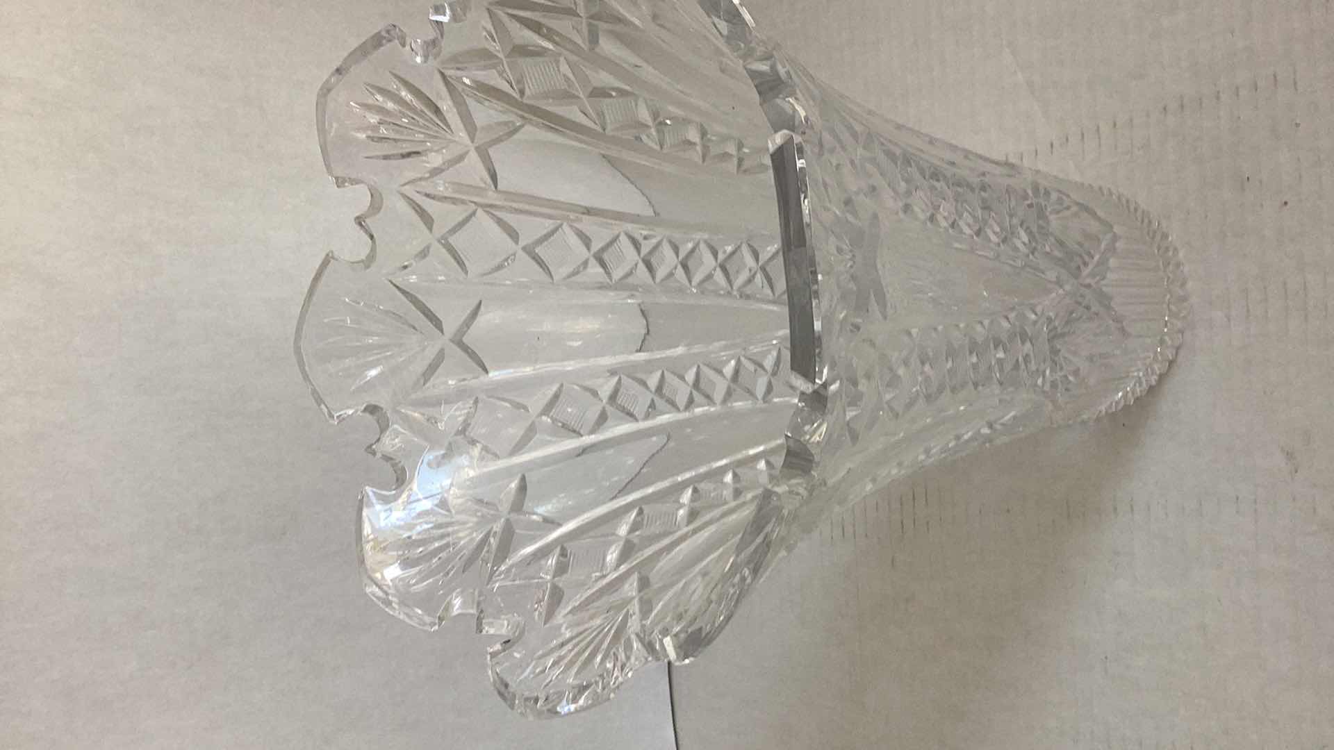 Photo 1 of EXTRAL LARGE CRYSTAL GLASS VASE 9” X H 14”