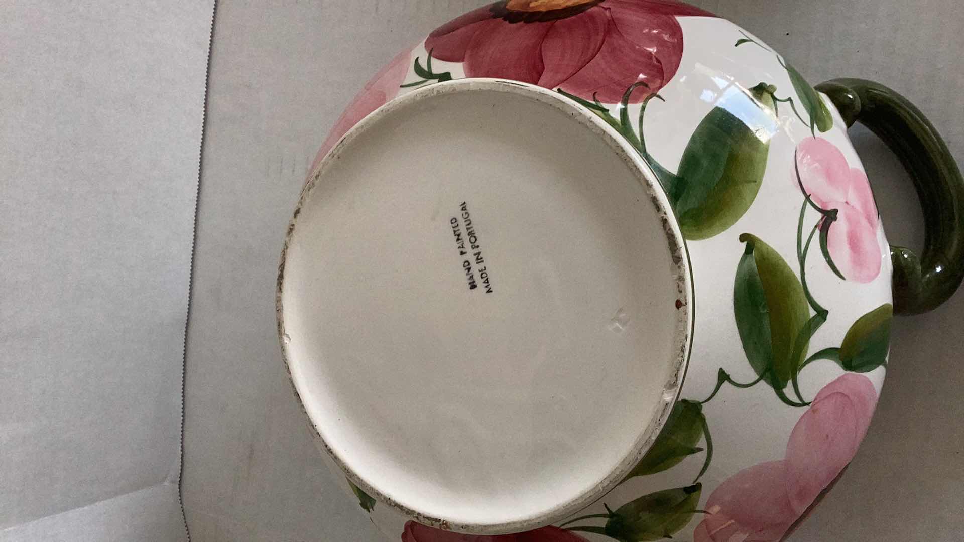 Photo 1 of HAND PAINTED SERVING DISH MADE IN PORTUGAL 12” X H 12”