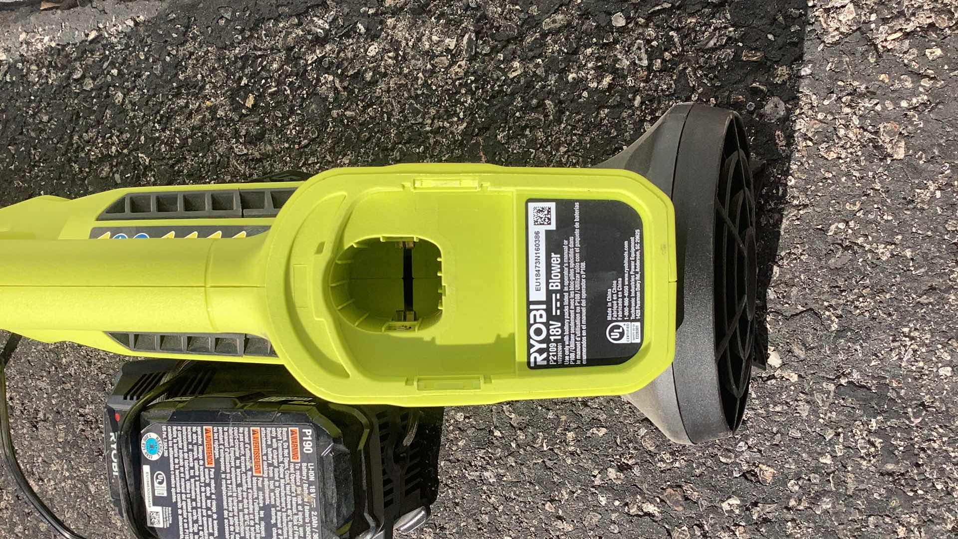 Photo 1 of RYOBI ELECTRIC BLOWER WITH BATTERY