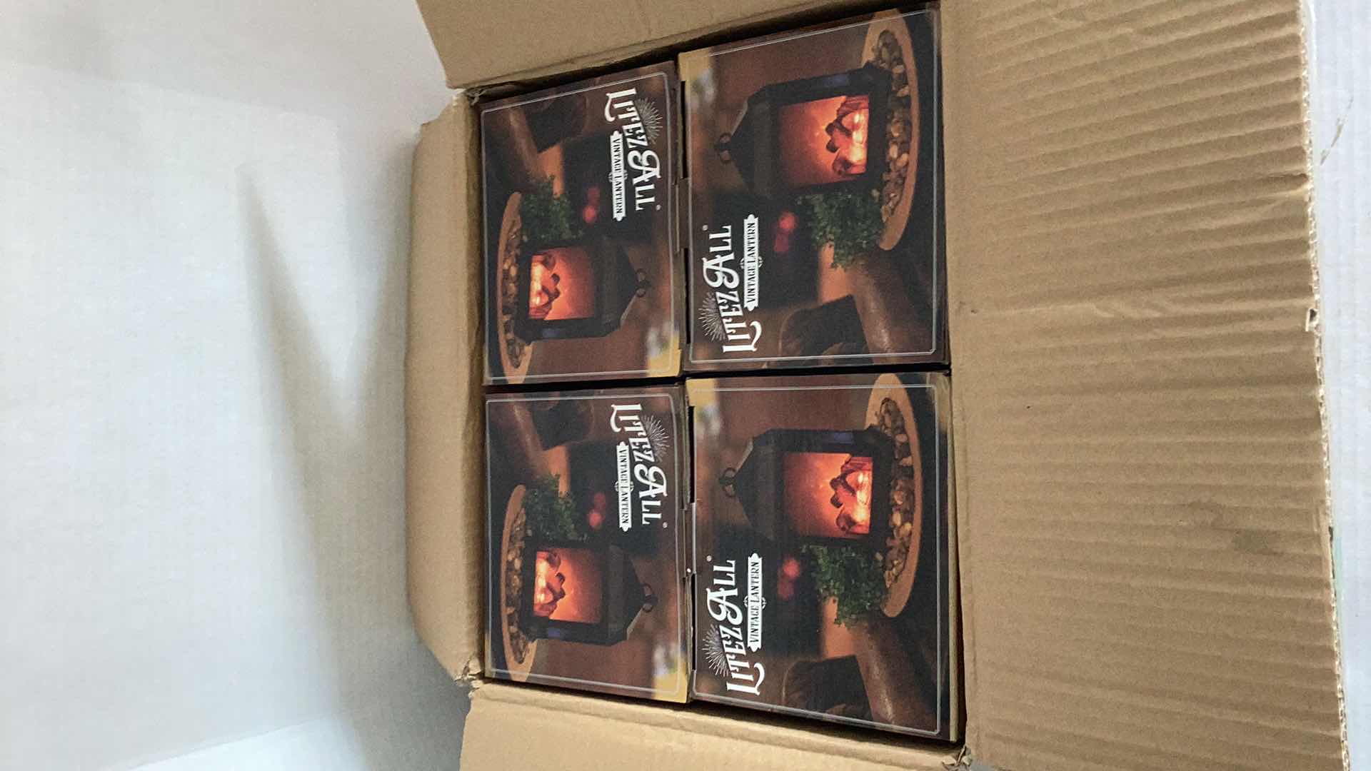 Photo 1 of LITEZALL BOX OF FOUR FIREPLACE LANTERNS 7” H 11”