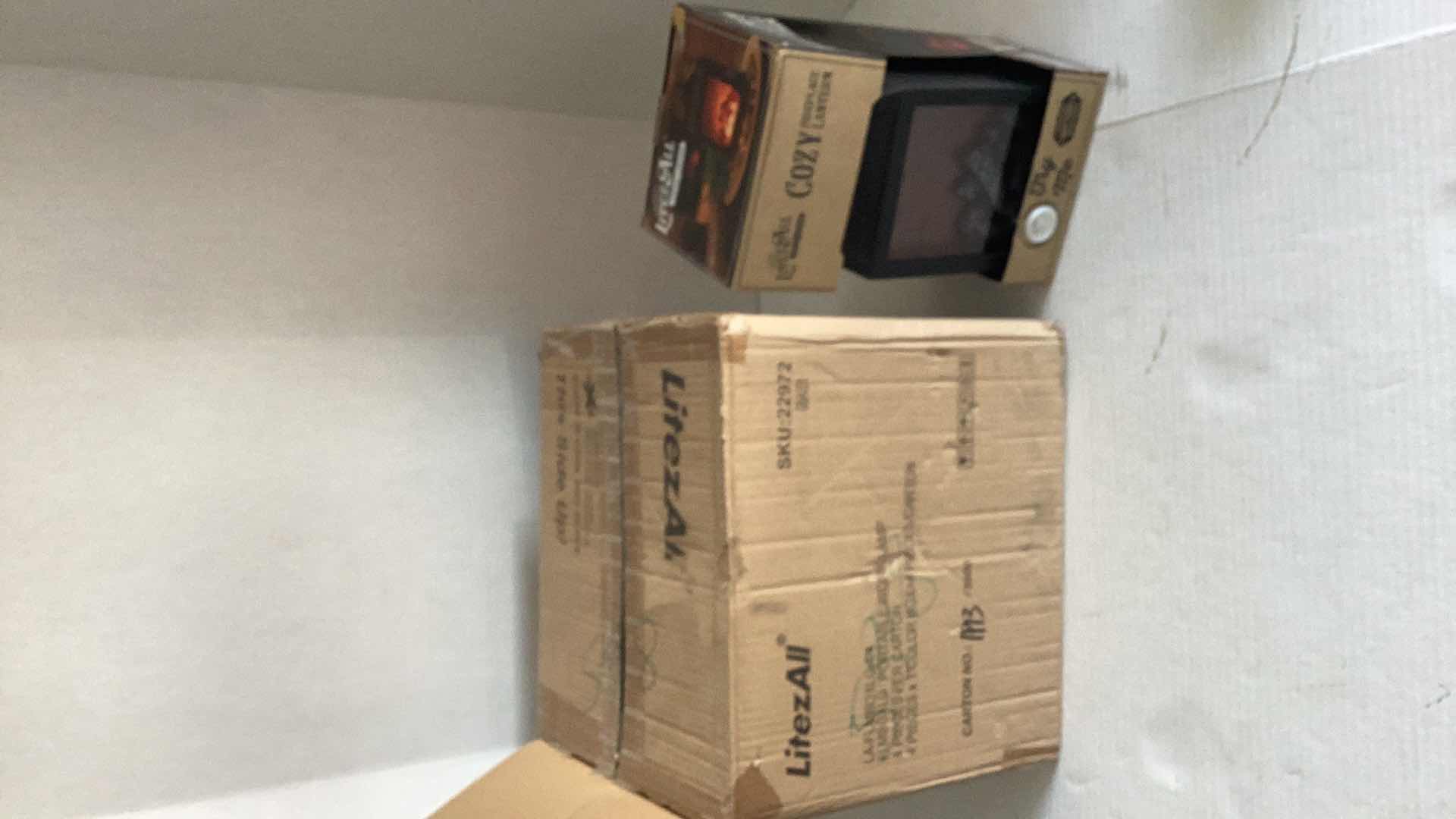 Photo 1 of LITEZALL BOX OF FOUR FIREPLACE LANTERNS 7” H 11”