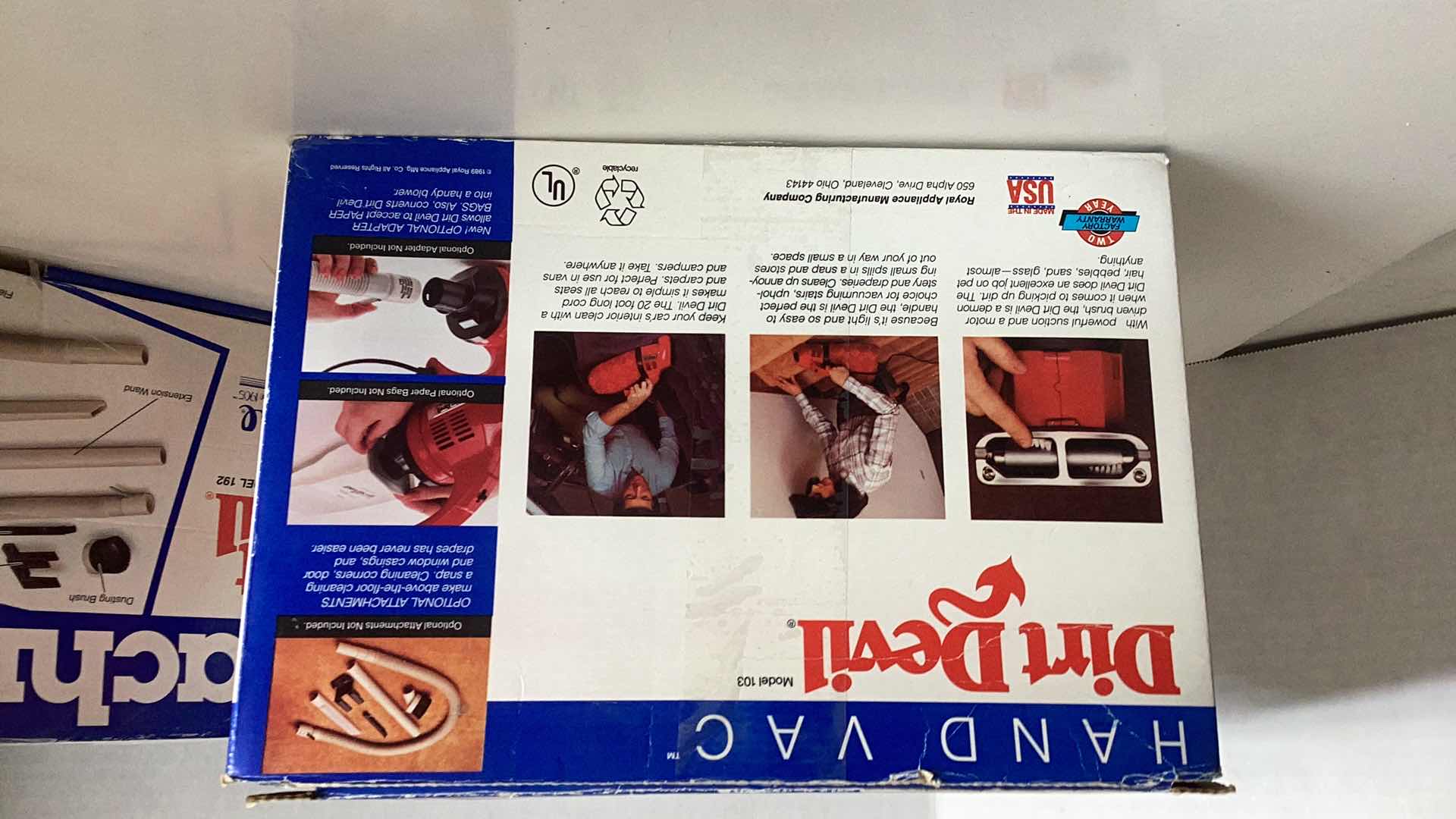 Photo 1 of DIRT DEVIL HAND VAC AND ATTACHMENT KIT
