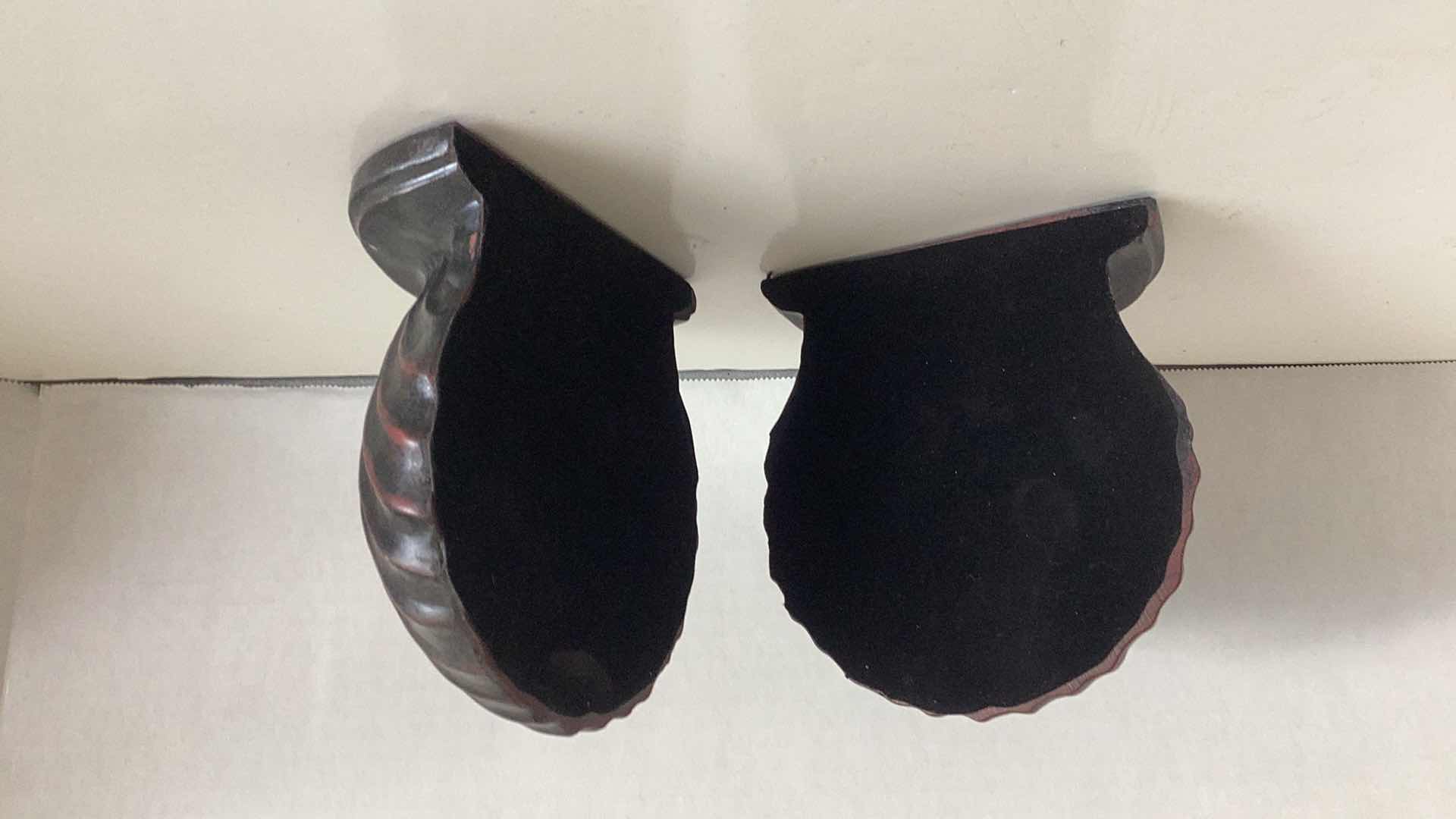 Photo 1 of BRASS PINEAPPLE TRAY AND WOODEN SHELL BOOKENDS