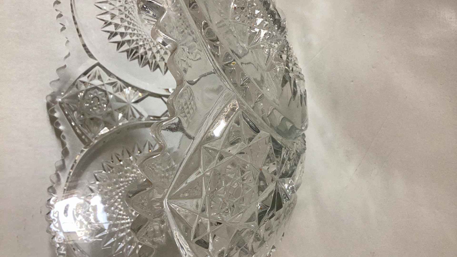 Photo 3 of LARGE 14” WIDE GLASS CRYSTAL BOWL