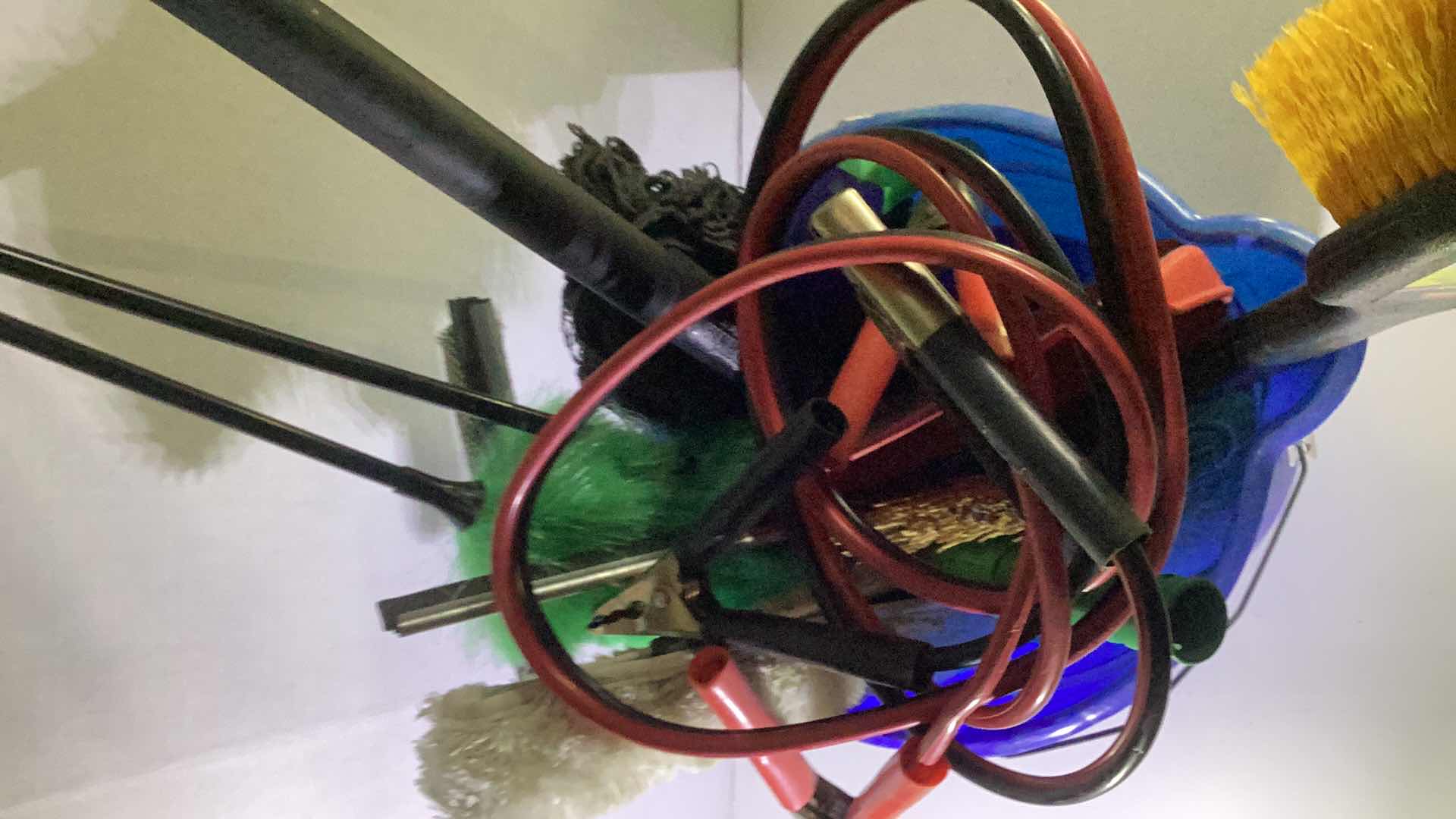 Photo 1 of CAR CLEANING SUPPLIES AND BATTERY CABLES