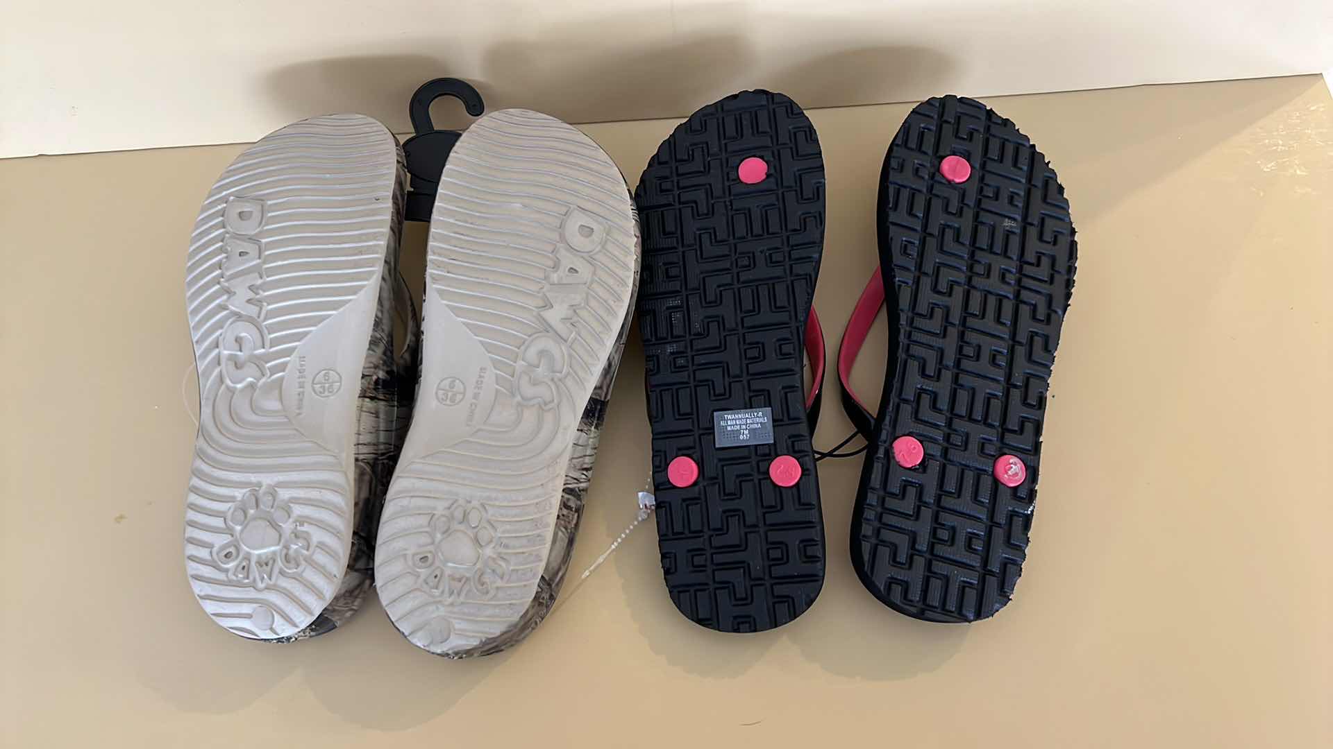 Photo 1 of 2 PAIRS-LADIES FLIP FLOPS