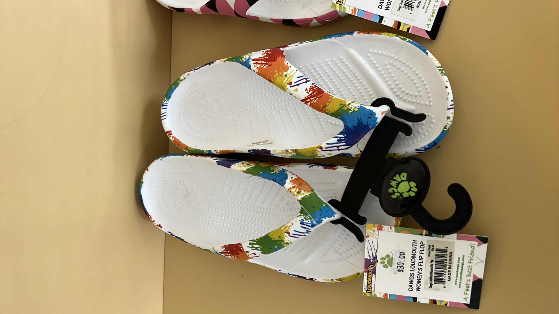 Photo 1 of 2 PAIRS-NEW DAWGS LOUDMOUTH LADIES FLIP FLOPS (SIZE 6)