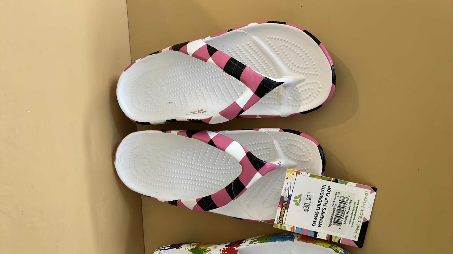 Photo 1 of 2 PAIRS-NEW DAWGS LOUDMOUTH LADIES FLIP FLOPS (SIZE 6)
