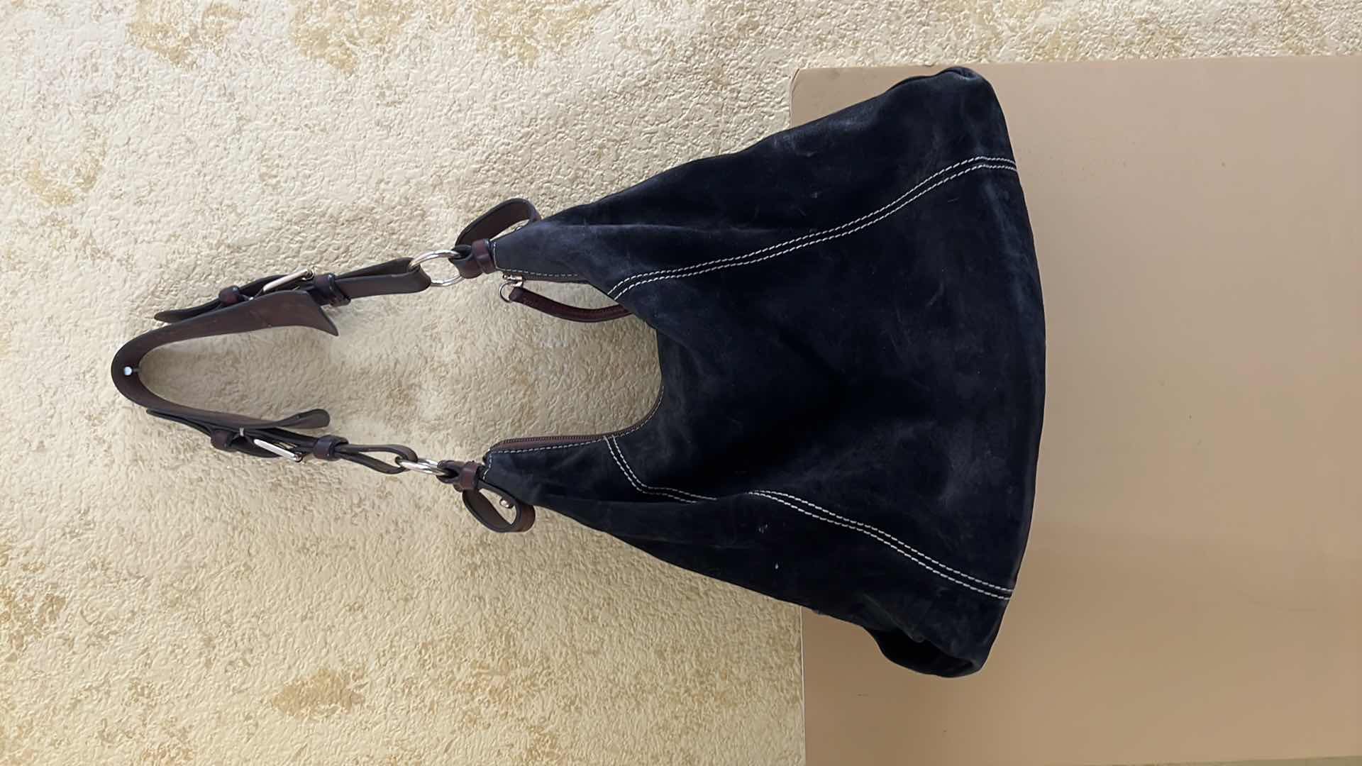 Photo 1 of DOONEY AND BOURKE BLACK SUEDE LADIES HANDBAG W DUST COVER BAG