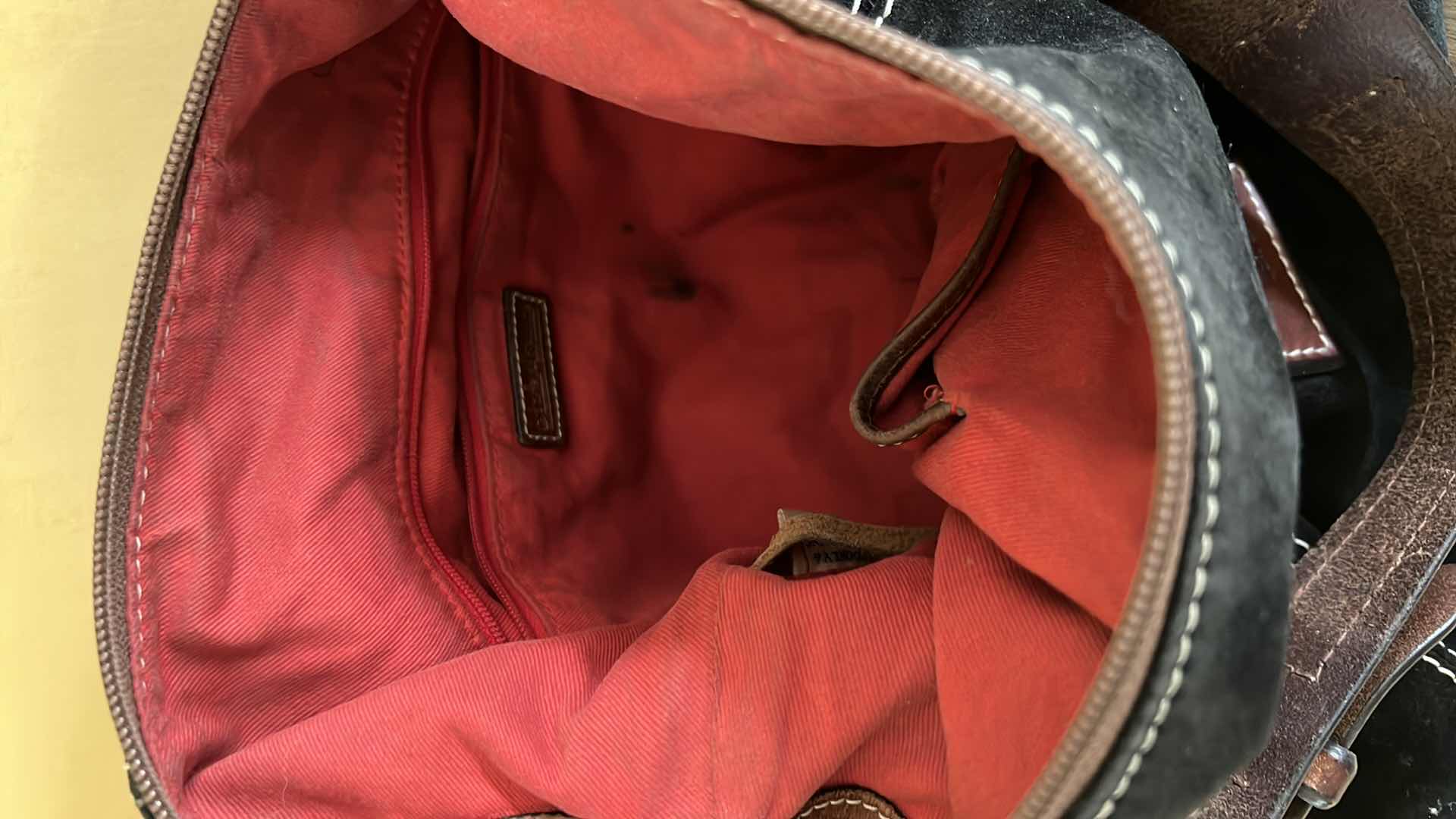 Photo 1 of DOONEY AND BOURKE BLACK SUEDE LADIES HANDBAG W DUST COVER BAG