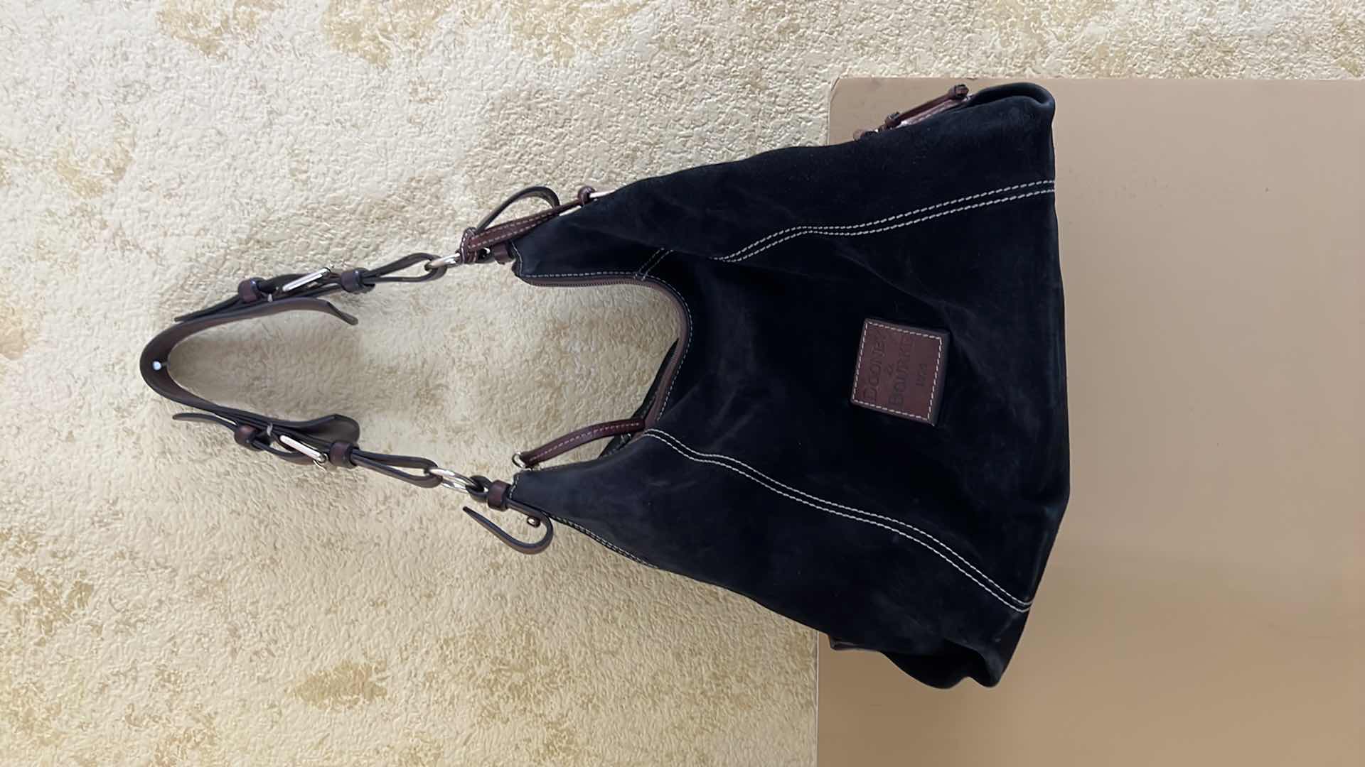 Photo 1 of DOONEY AND BOURKE BLACK SUEDE LADIES HANDBAG W DUST COVER BAG