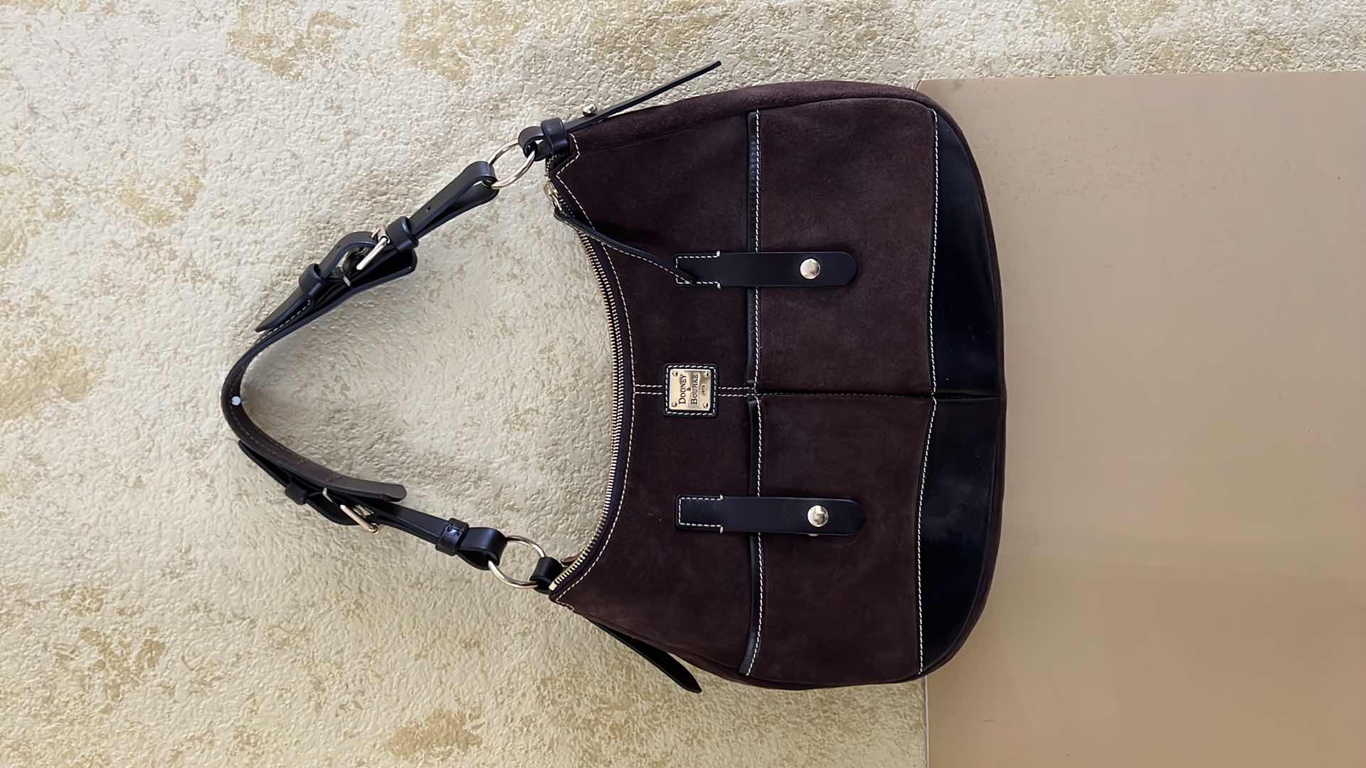 Photo 1 of DOONEY AND BOURKE BROWN SUEDE LADIES HANDBAG W DUST COVER BAG
