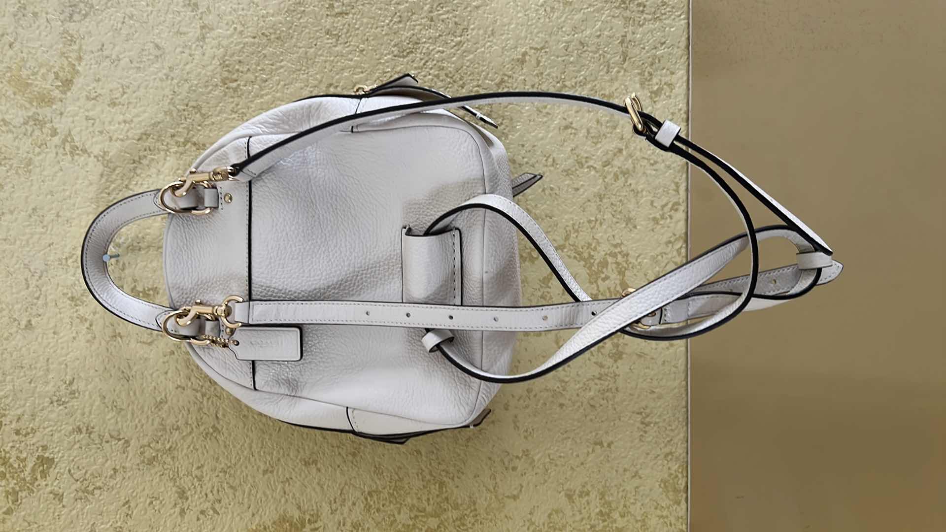 Photo 3 of COACH WHITE W GOLD ACCENTS LADIES BACKPACK