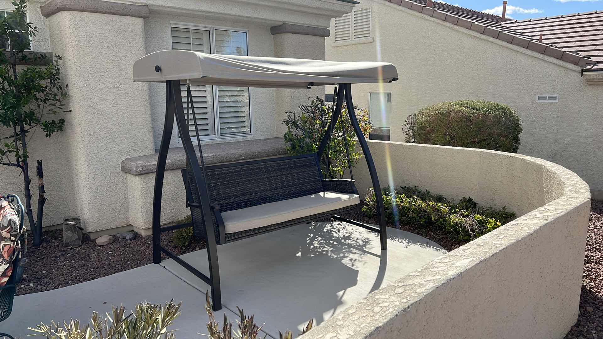 Photo 1 of OUTDOOR CANOPY 2 PERSON PORCH SWING W HEAVY METAL FRAME 