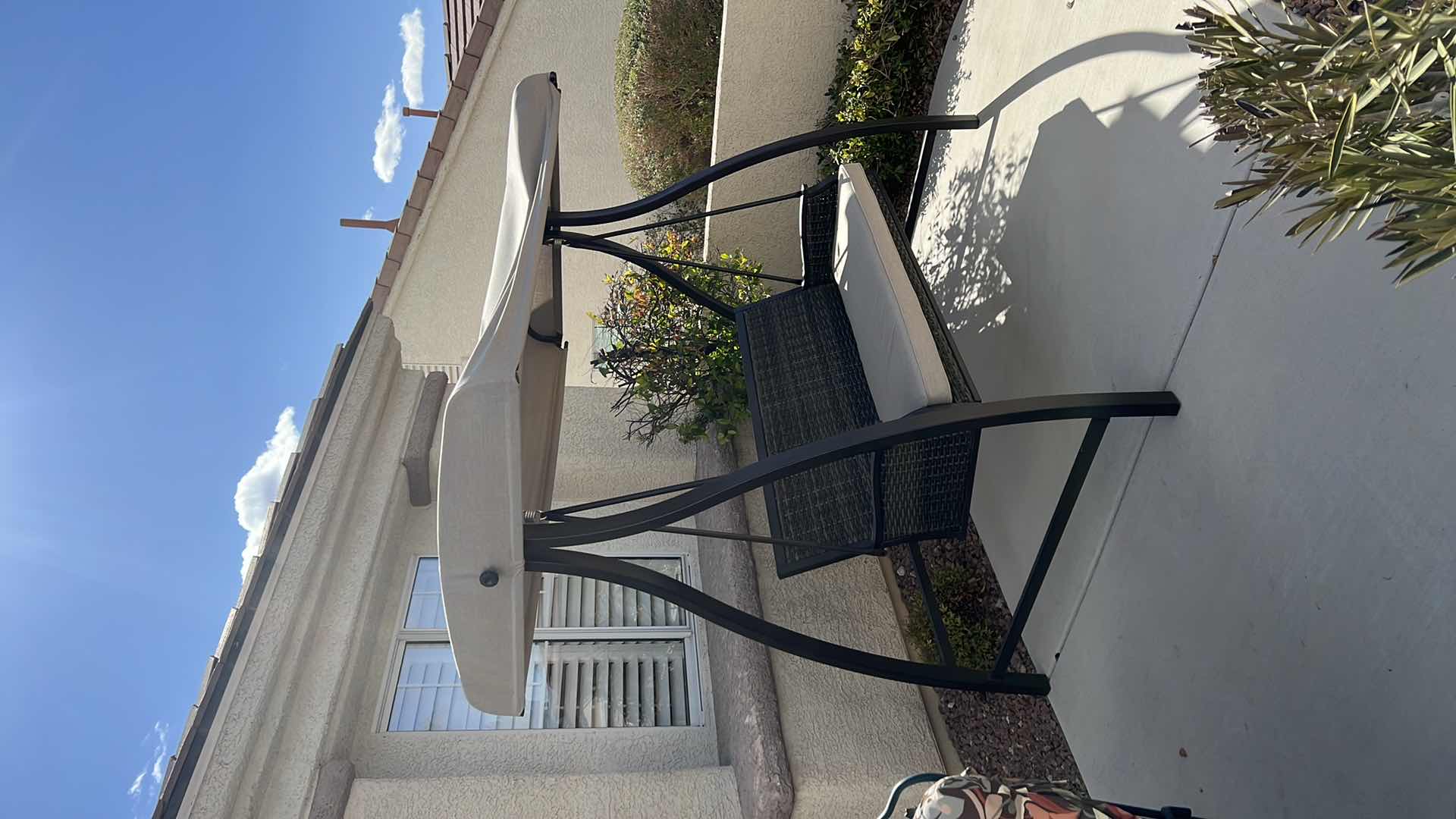 Photo 1 of OUTDOOR CANOPY 2 PERSON PORCH SWING W HEAVY METAL FRAME 