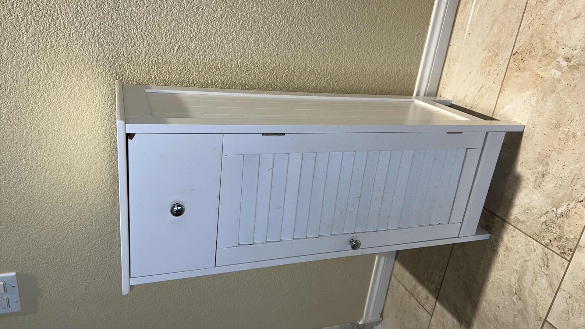 Photo 3 of WHITE PAINTED WOOD CABINET 12” x12” H34”