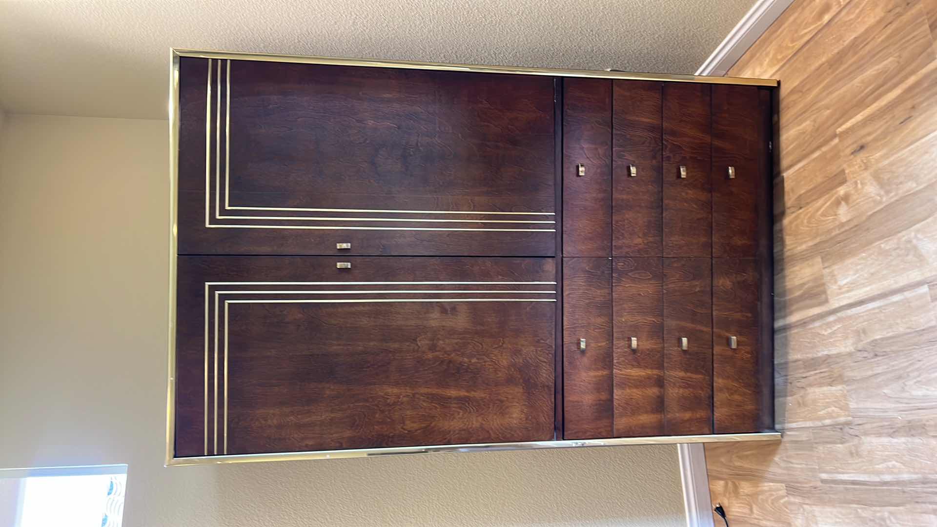 Photo 1 of VINTAGE JACK CARTWRIGHT FOR FOUNDERS ROSEWOOD ARMOIRE W CHEST OF DRAWERS 40” x 18” H64” 