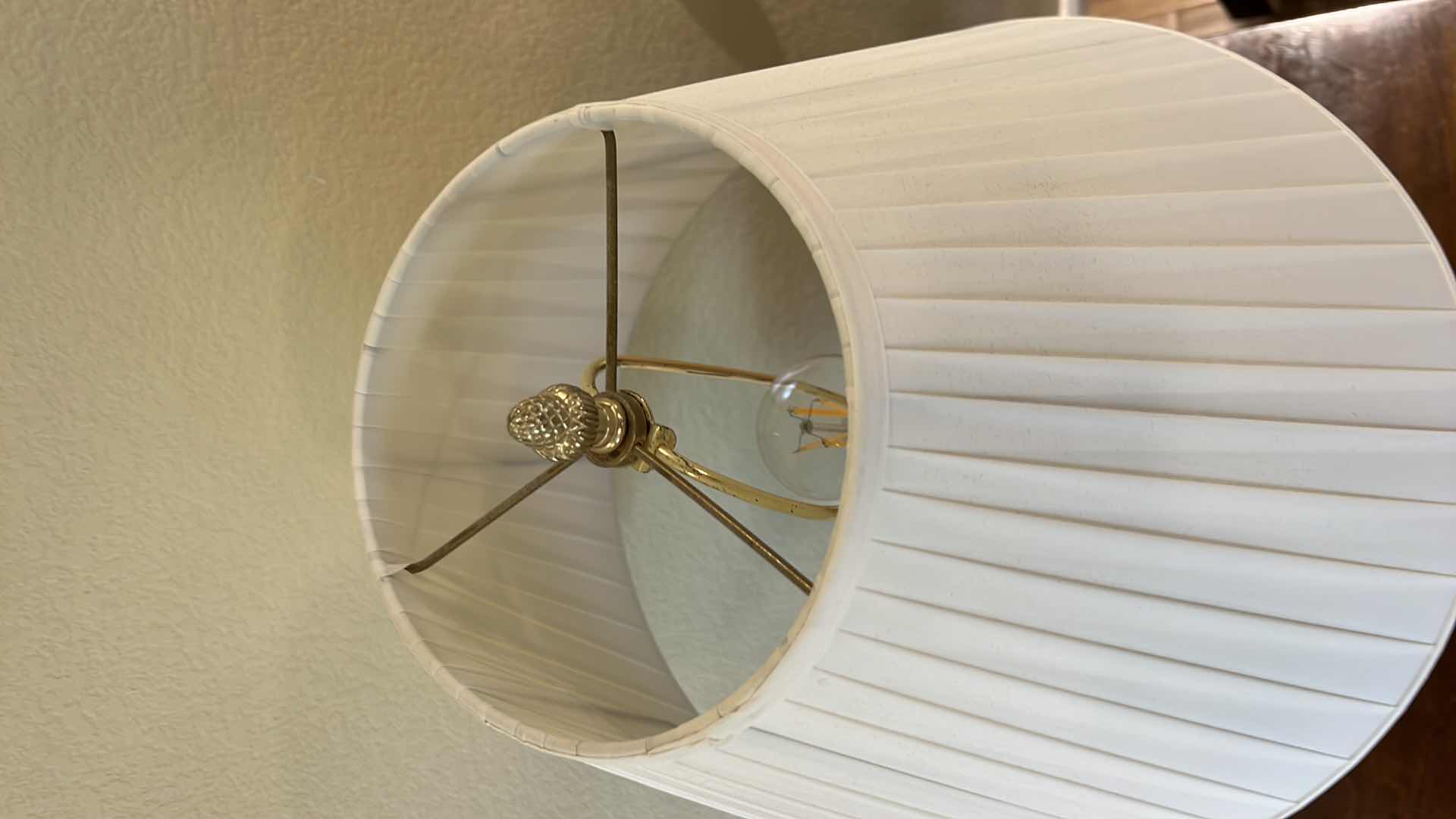 Photo 1 of VINTAGE LIME GREEN CERAMIC TABLE LAMP W PLEATED SHADE H30”