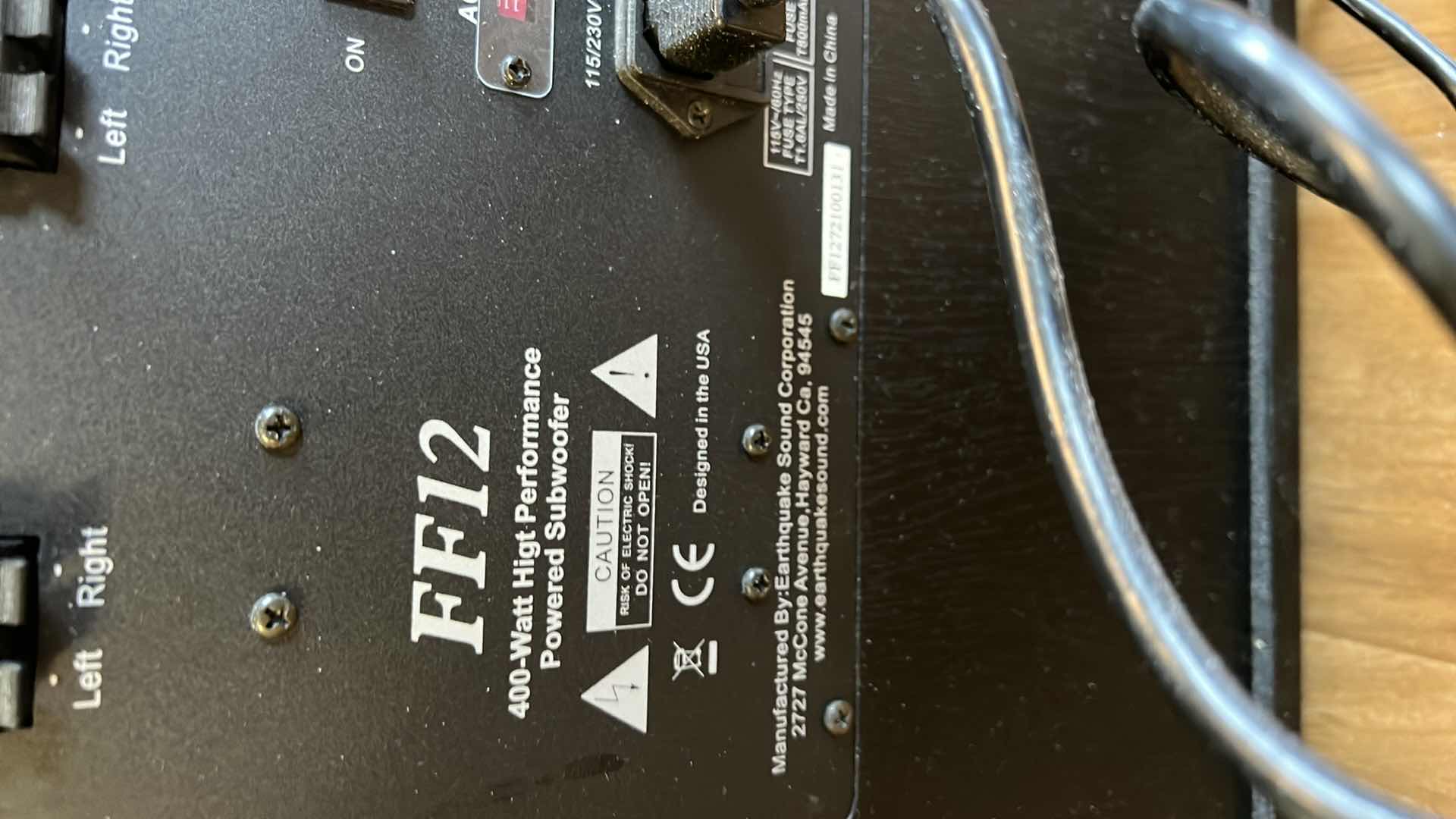 Photo 1 of EARTHQUAKE SOUND FF12 SUBWOOFER