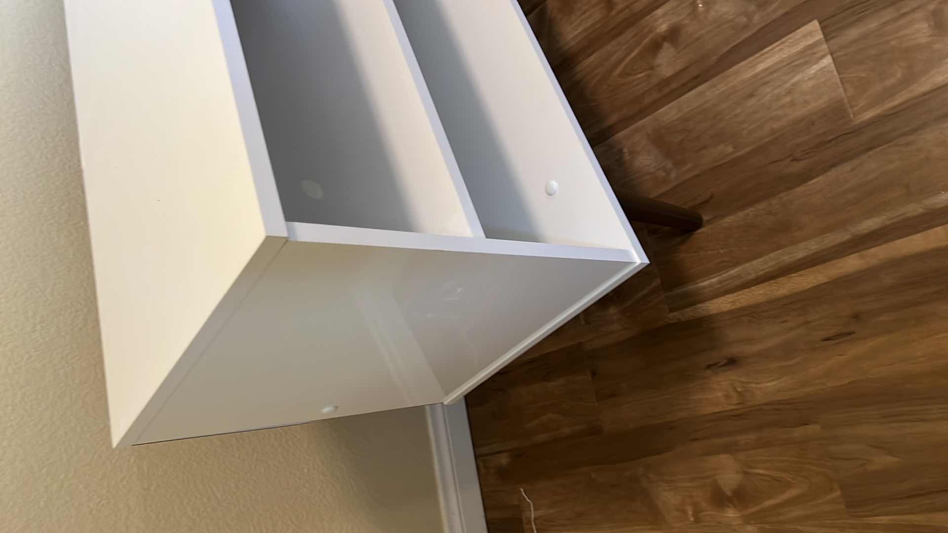 Photo 5 of RETRO VINTAGE WHITE PRESSED WOOD ENTERTAINMENT CABINET 43” x 15” H26”