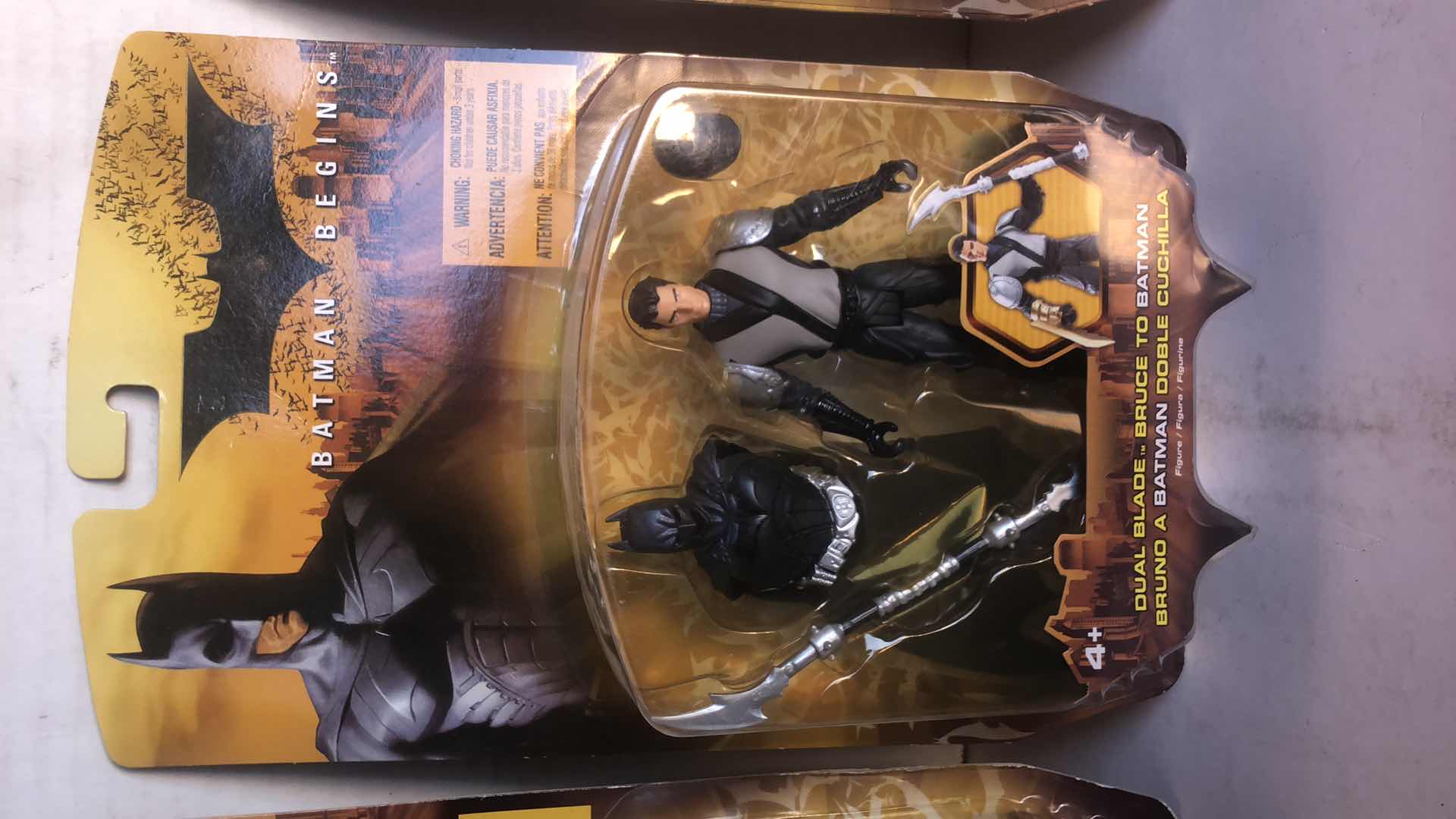 Photo 1 of NIB BATMAN BEGINS ROTO BLADE BATMAN, DUAL BLADE BRUCE TO BATMAN AND POWER PUNCH BATMAN
