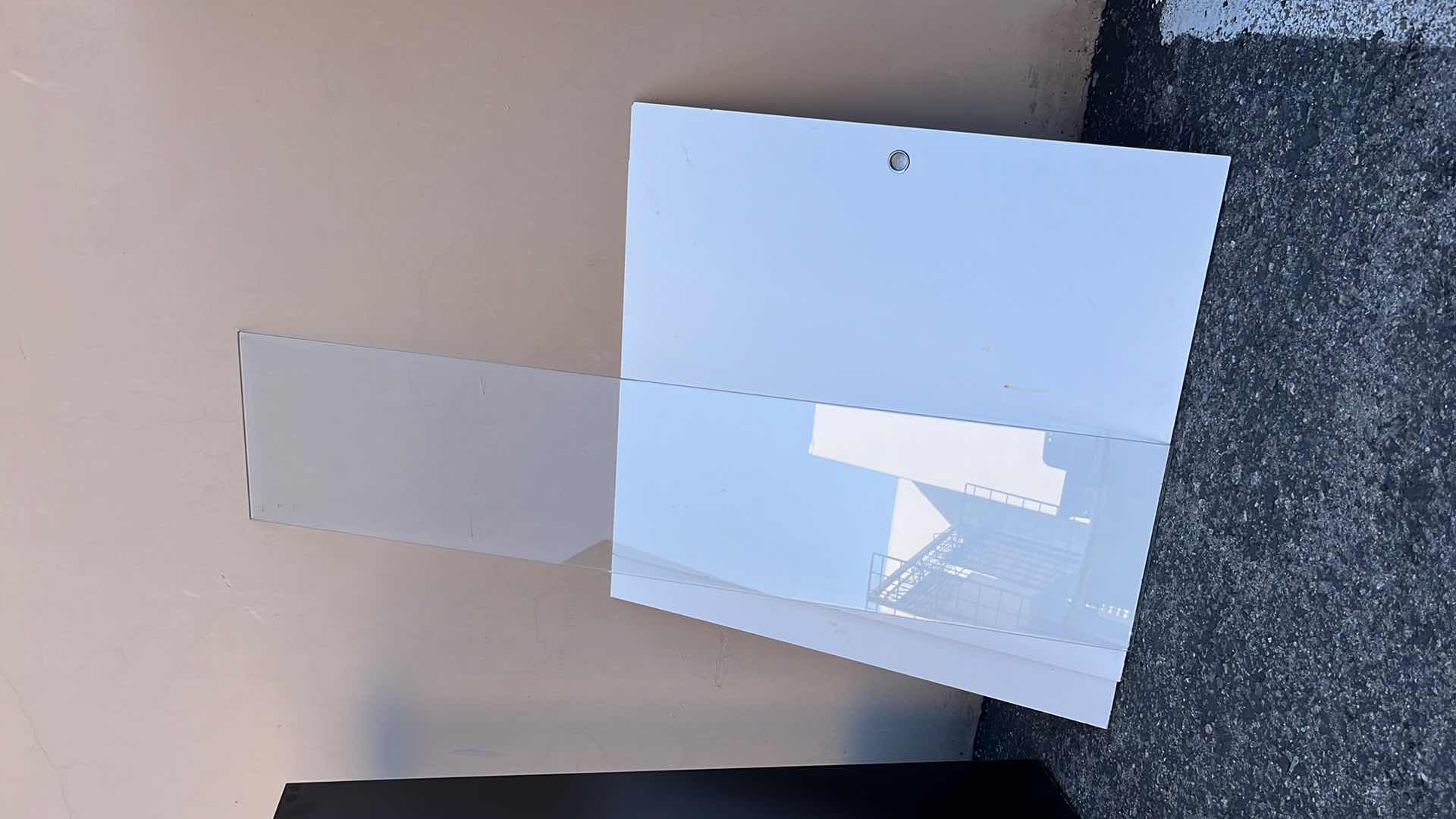 Photo 1 of GLASS MERCHANDISE DISPLAY CASE W 1 GLASS SHELF & 2 DOORS 18” X 48” H38.25”