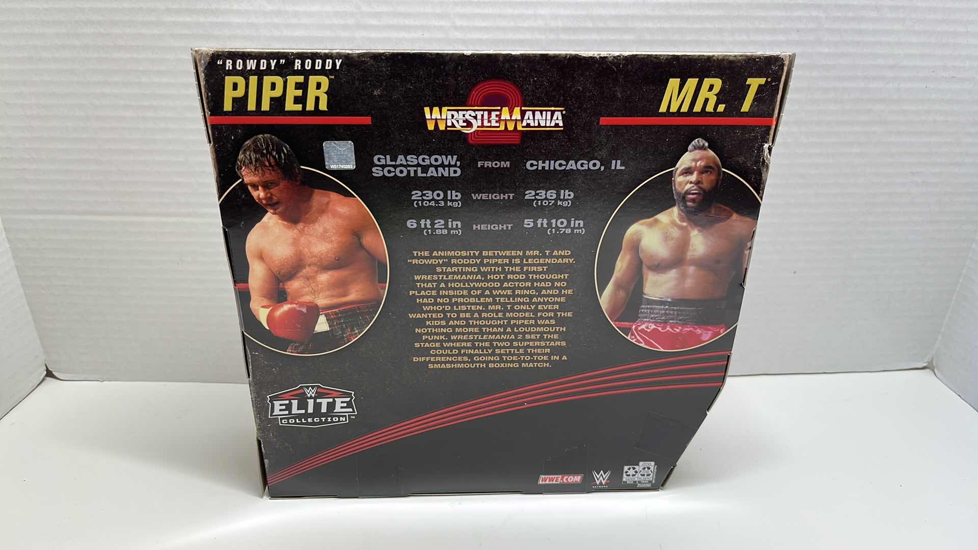 Photo 1 of $80.00 NIB MATTEL WWE ELITE COLLECTION 2-PACK, MR. T & “ROWDY” RODDY PIPER (1)