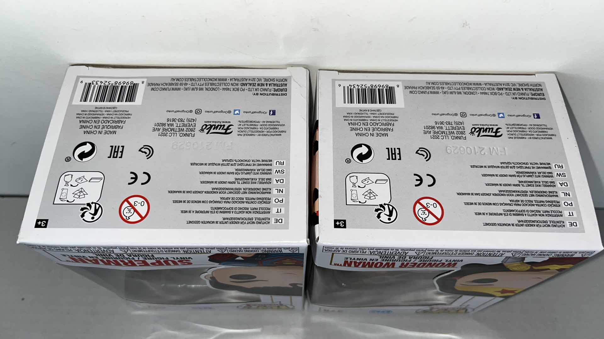 Photo 1 of NIB FUNKO POP HEROES DC VINYL FIGURES, WONDER WOMAN #378 & SUPERMAN #402 (2)